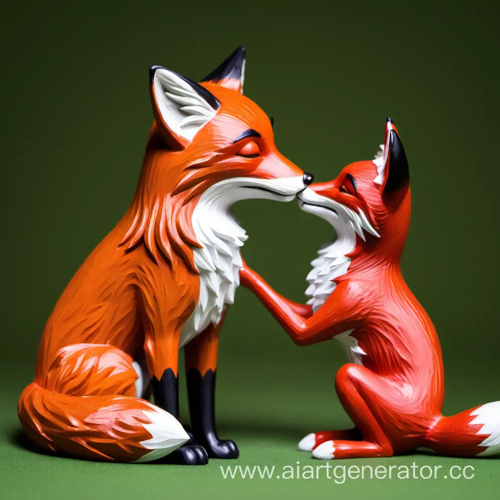 Adorable-Foxes-Expressing-Love-in-a-Whimsical-Forest