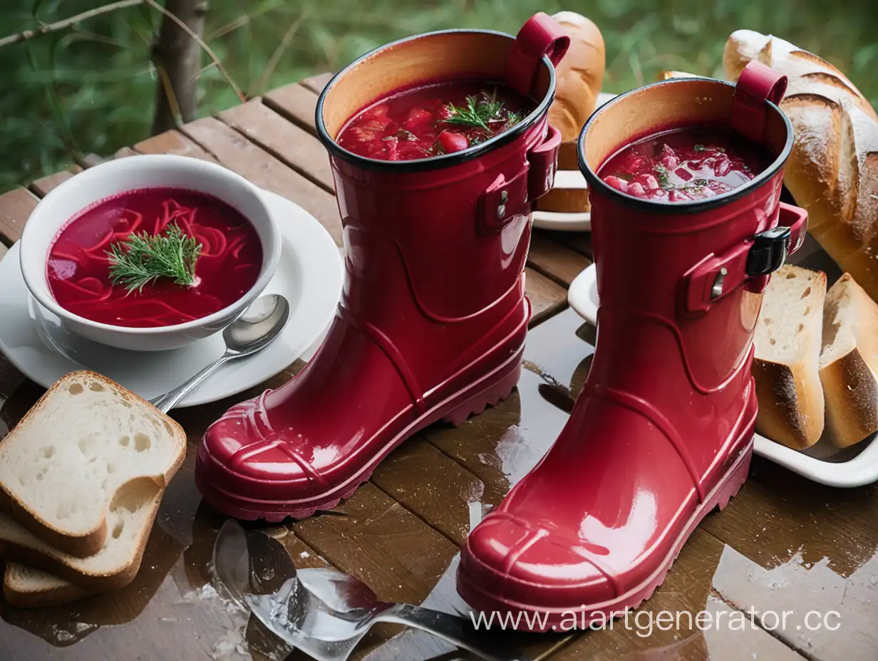 Traditional-Ukrainian-Meal-Sharing-Galoshes-Borscht-and-Bread