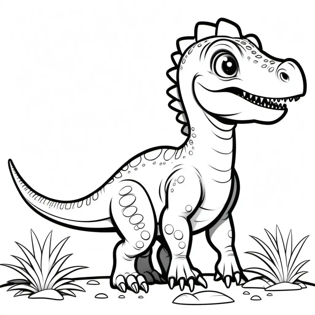 Vibrantly Animated Alectrosaurus in a Colorful Coloring Book