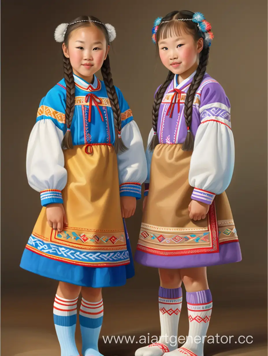 Buryat-Girls-Harvesting-Potatoes-in-Traditional-Attire