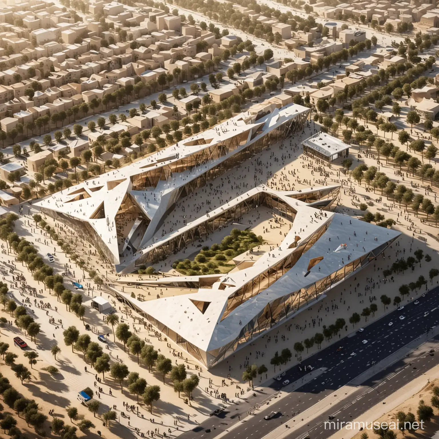 Iraq pavilion for 2024 expo in Daniel Libeskind style