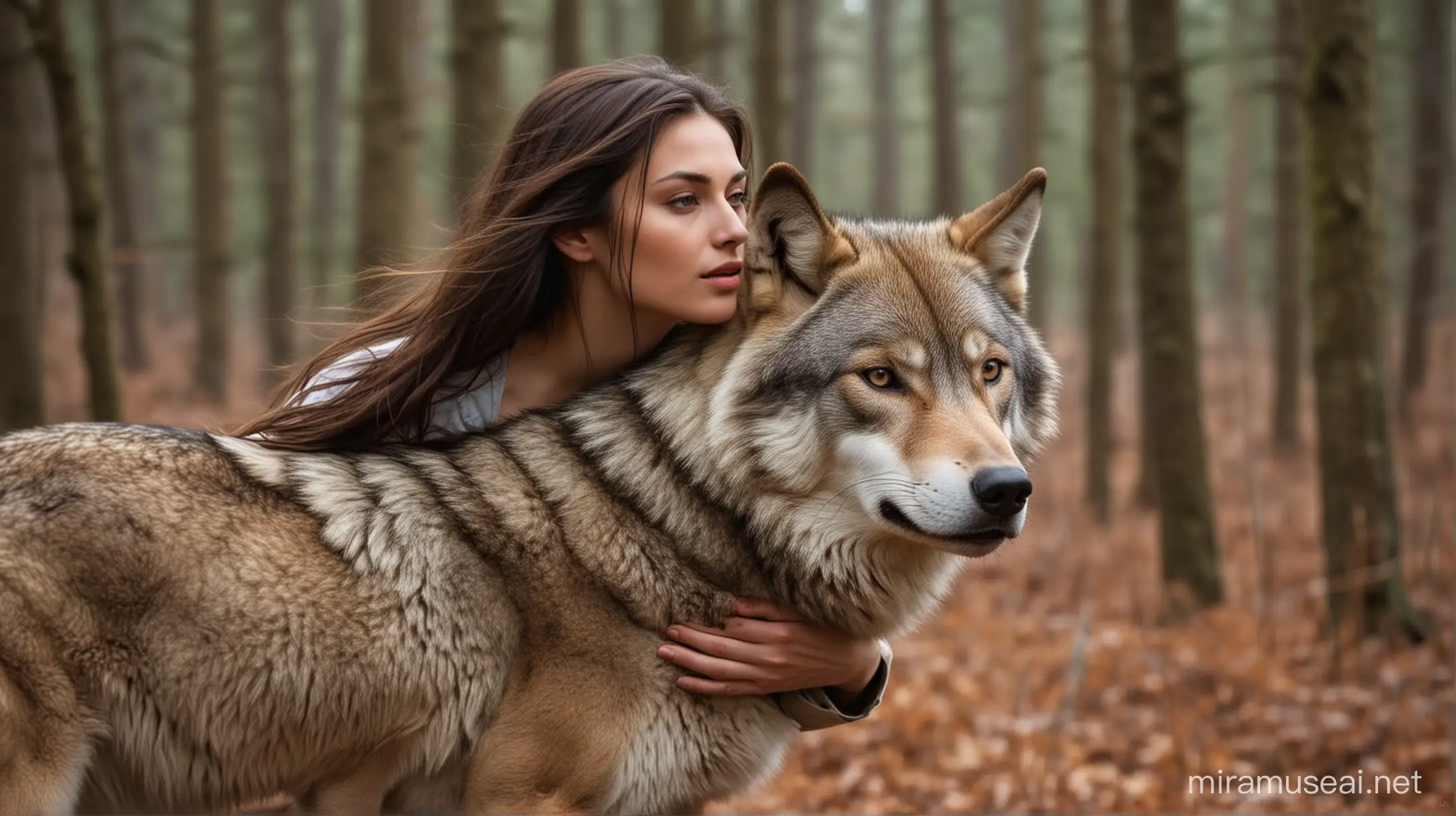 Alpha Woman with Emergent Wolf Spirit Transformation and Leadership