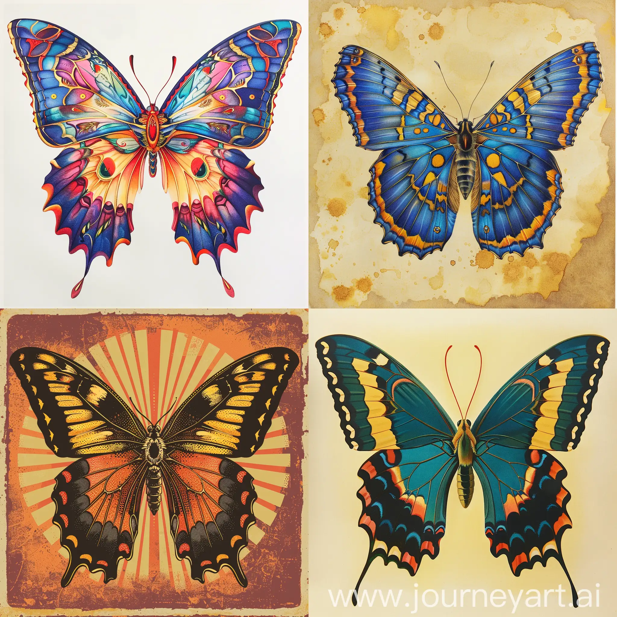 design butterfly in the  style of Ivan Bilibin 