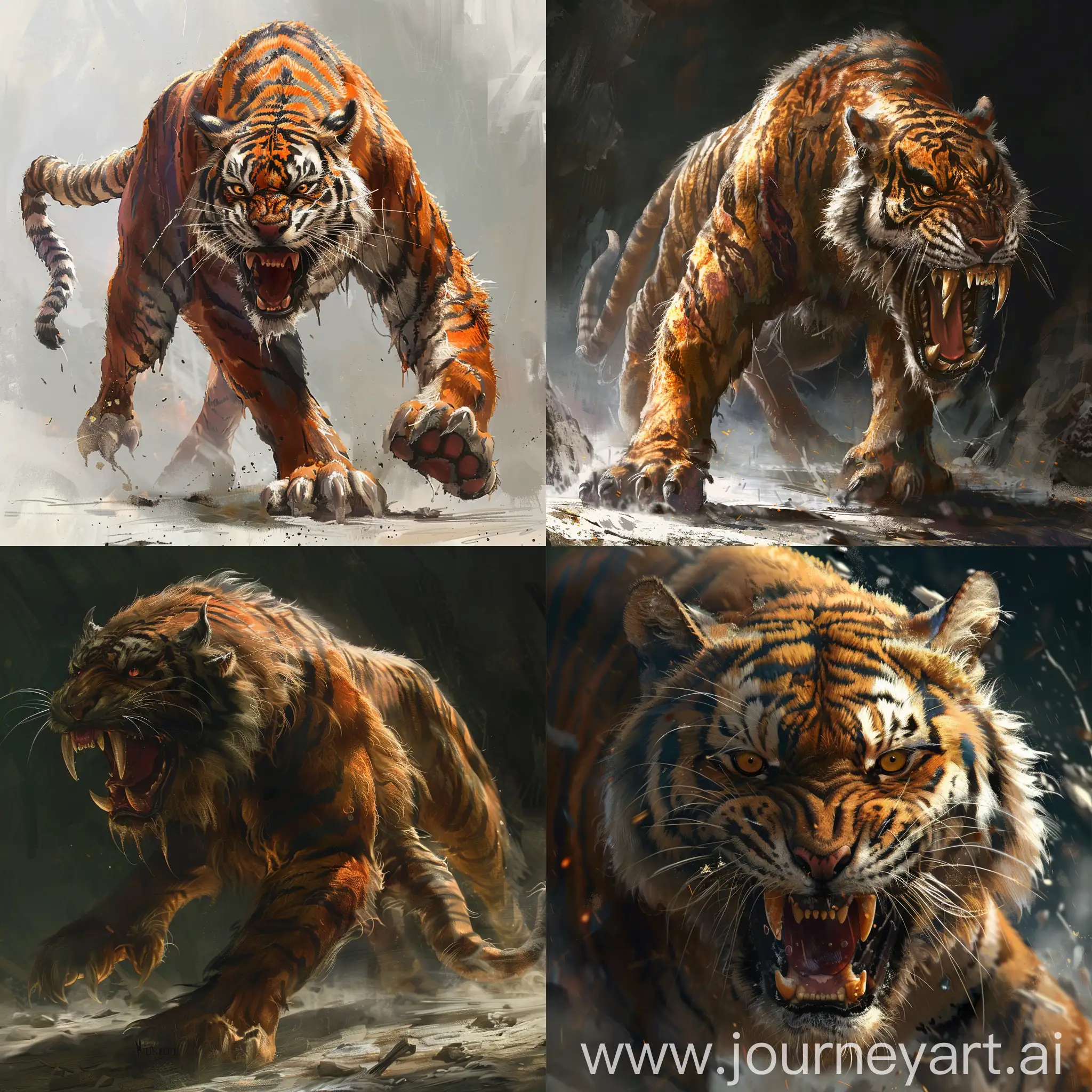 Fearsome-Mythical-TigerLike-Creature-in-Enigmatic-Landscape