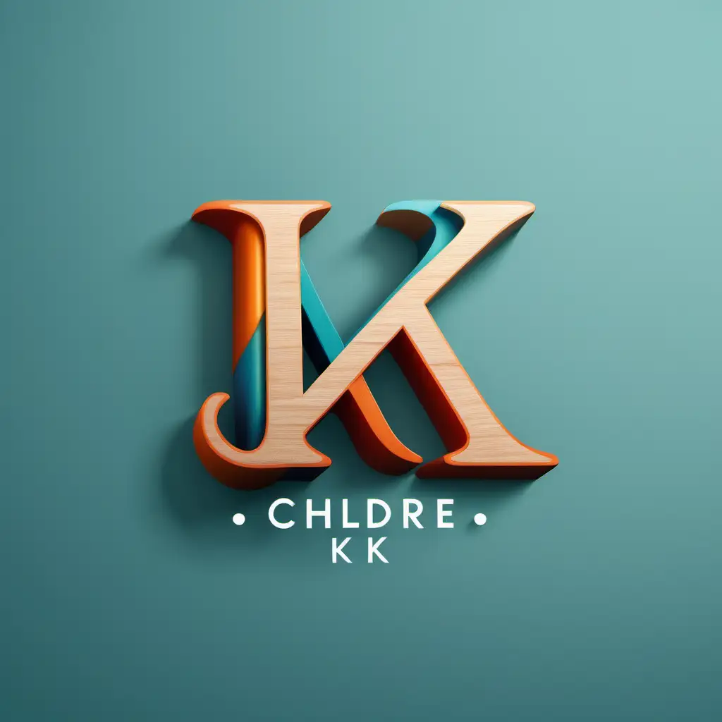 Playful 3D AK Logo for Premium Kids Furniture Brand