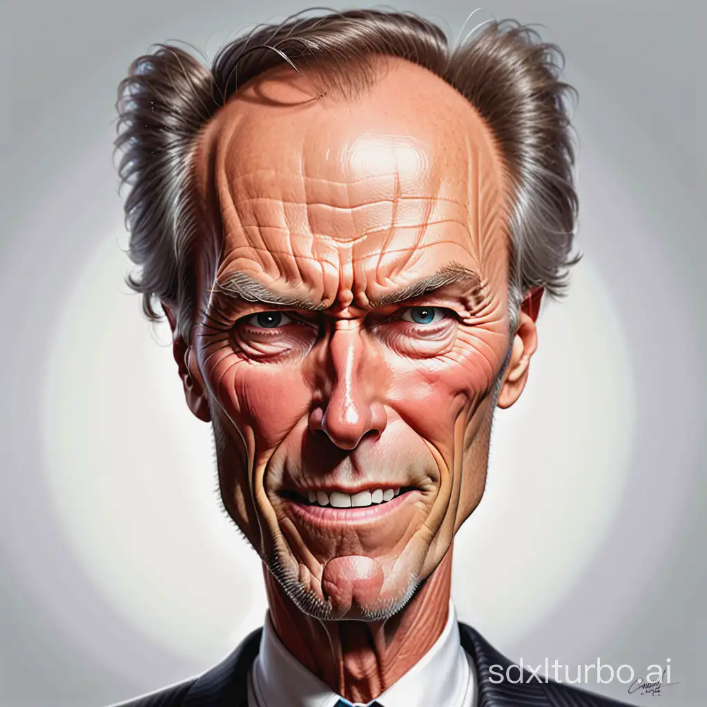 Caricature-of-Clint-Eastwood-with-Iconic-Squint-and-Cowboy-Hat