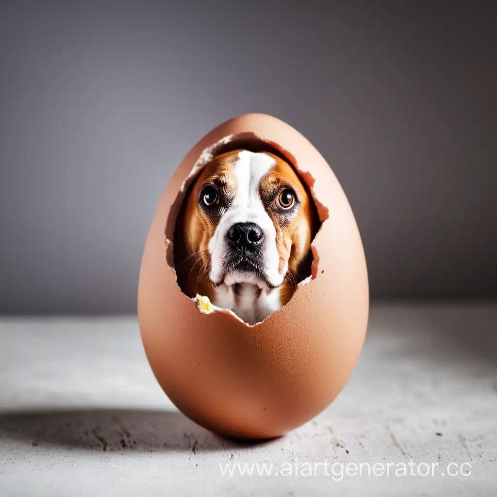 Adorable-Puppy-Hatching-from-Colorful-Egg-Heartwarming-Canine-Surprise