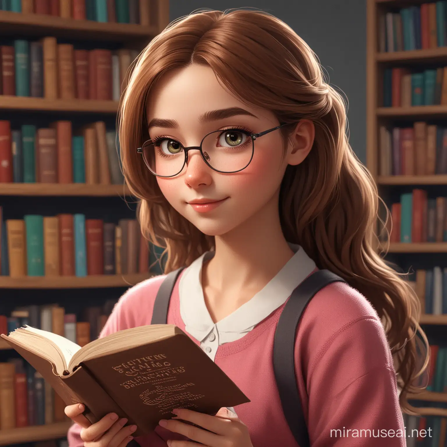 create a character of a girl who enjoy reading books