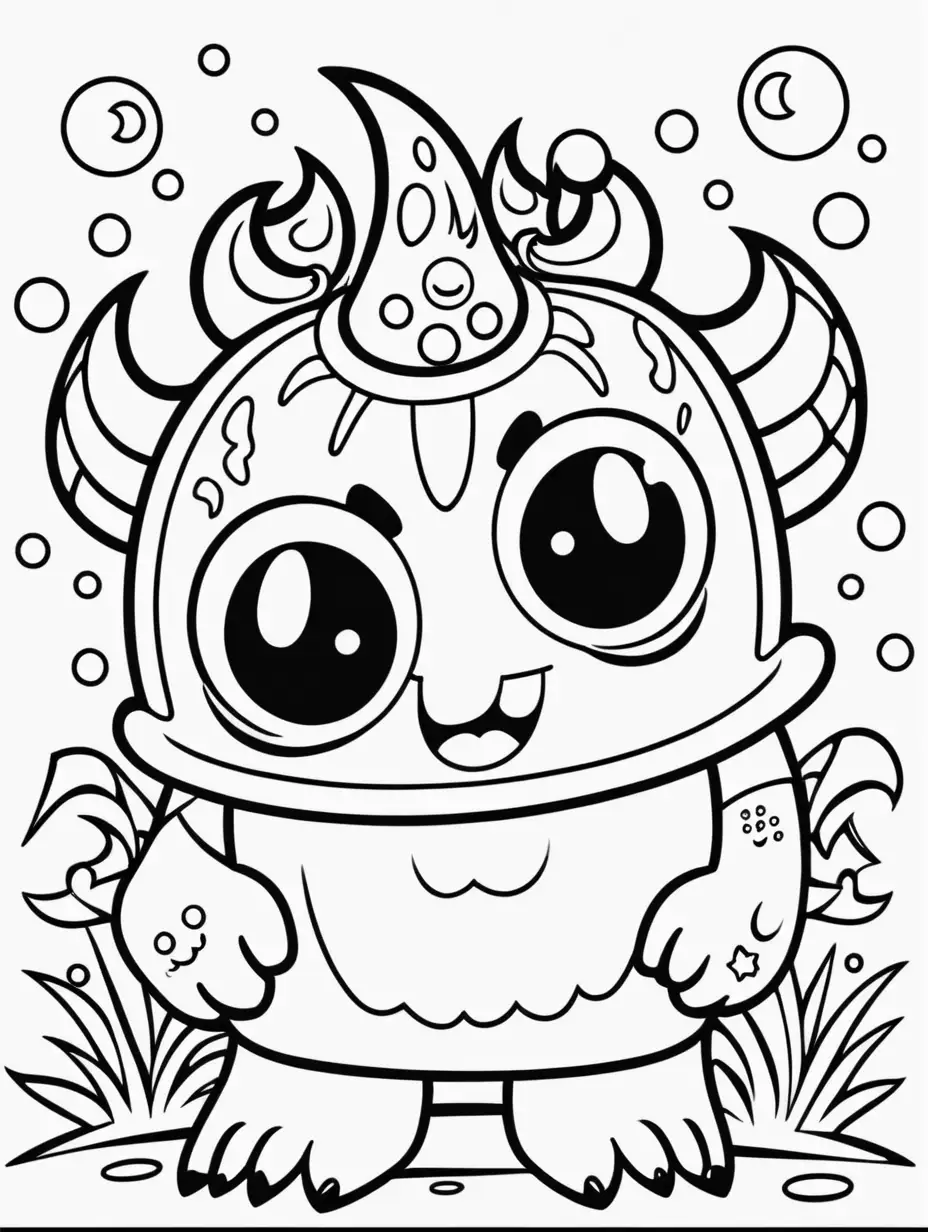 cover coloring book little baby monsters cute funny