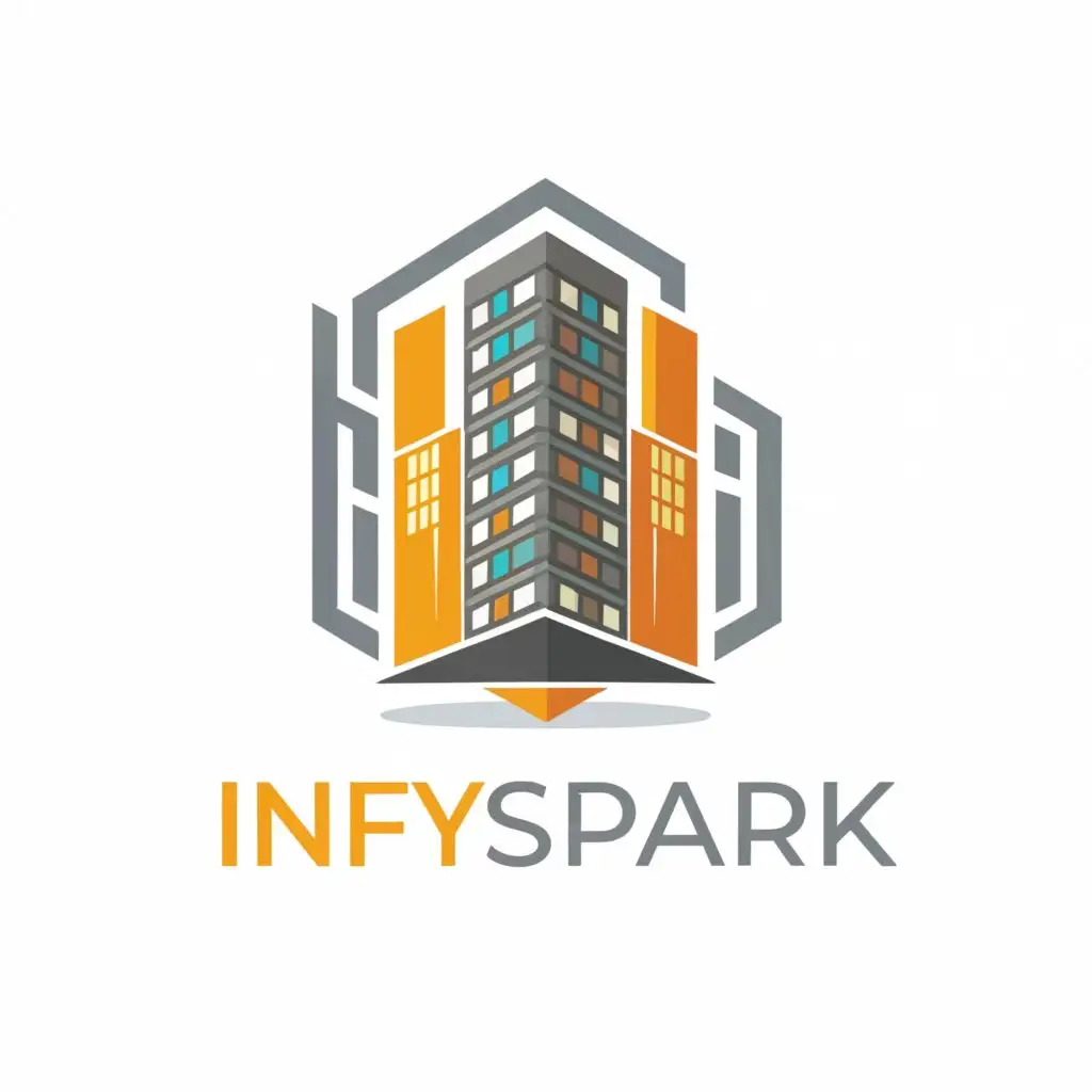 logo, Building, IT, with the text "InfySpark", typography, be used in Technology industry