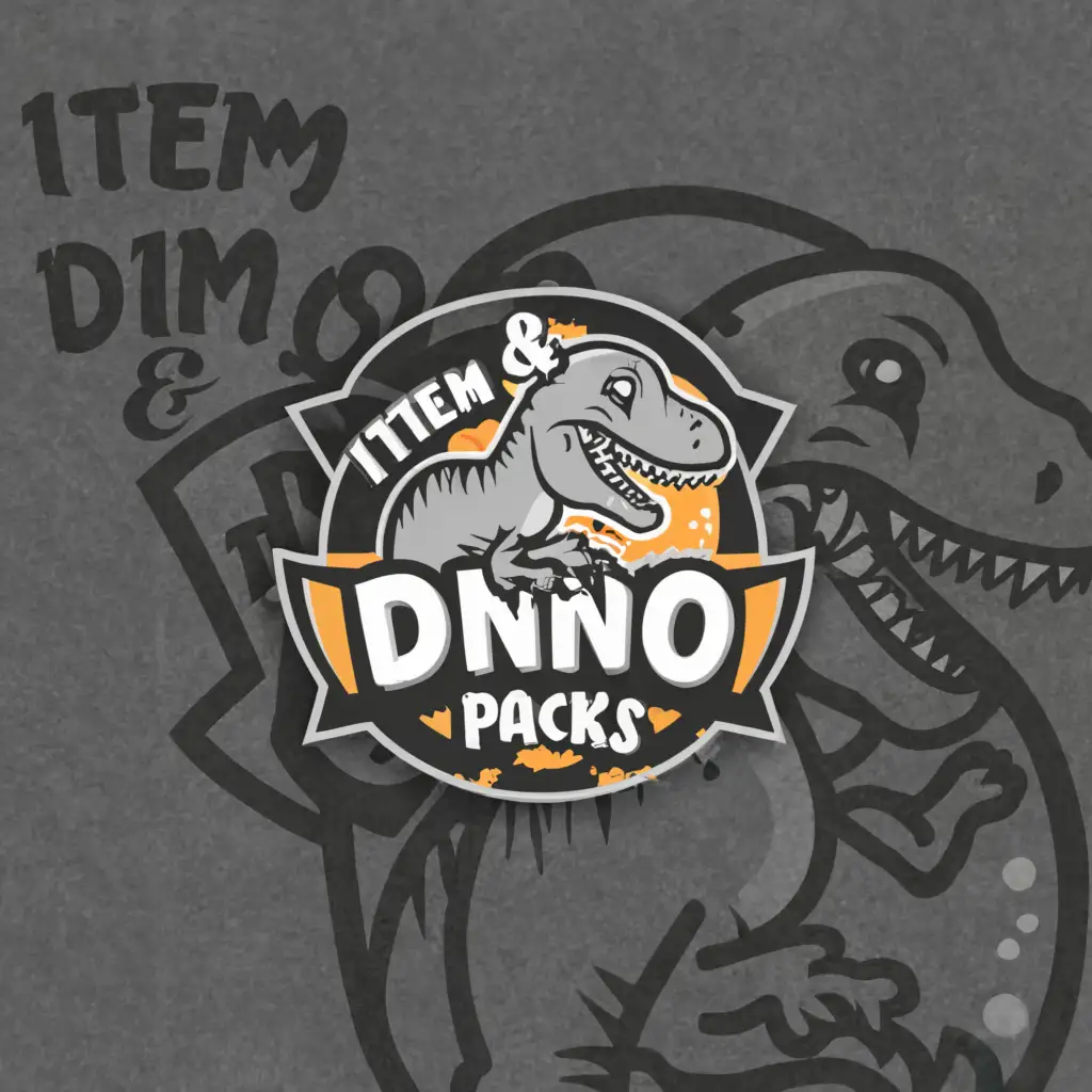a logo design,with the text "Item & Dino Packs", main symbol:Dino,Moderate,clear background