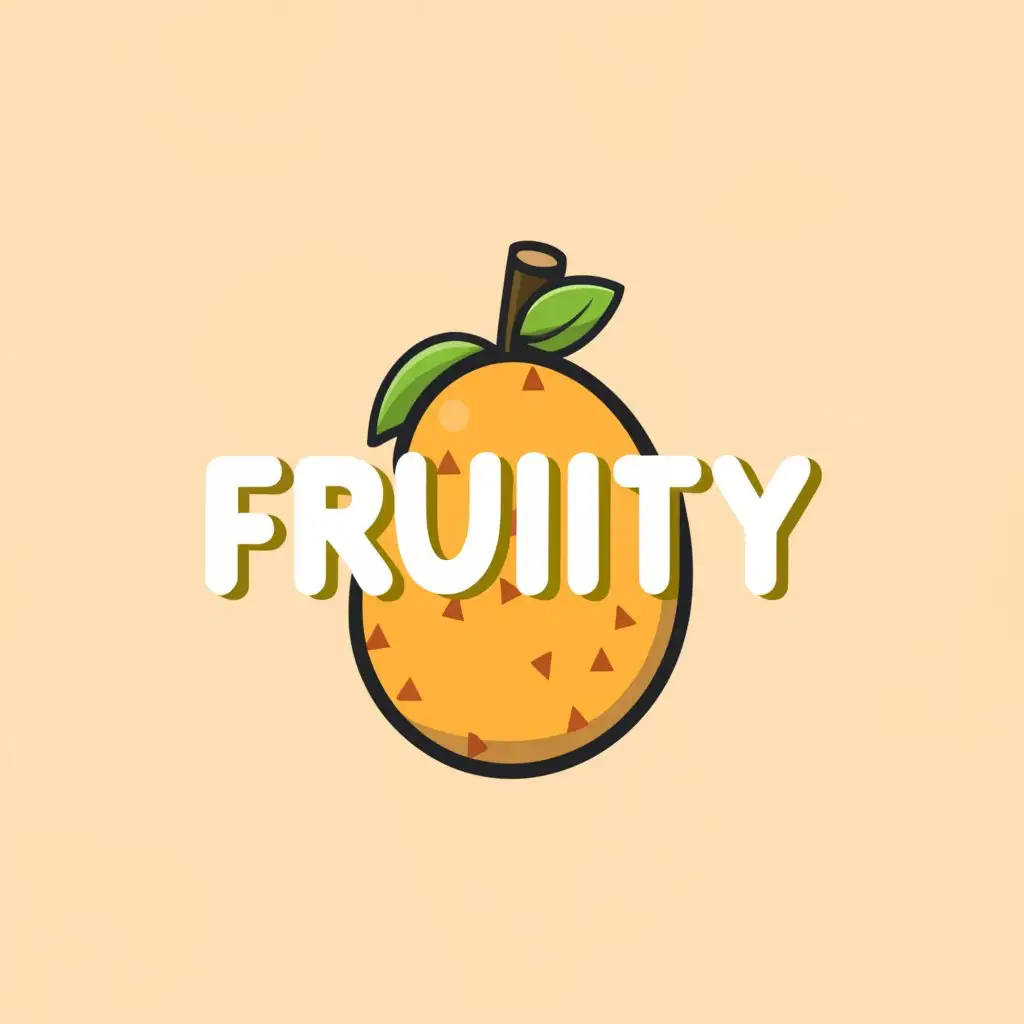a logo design,with the text "Fruity", main symbol:banana,Minimalistic,be used in Retail industry,clear background