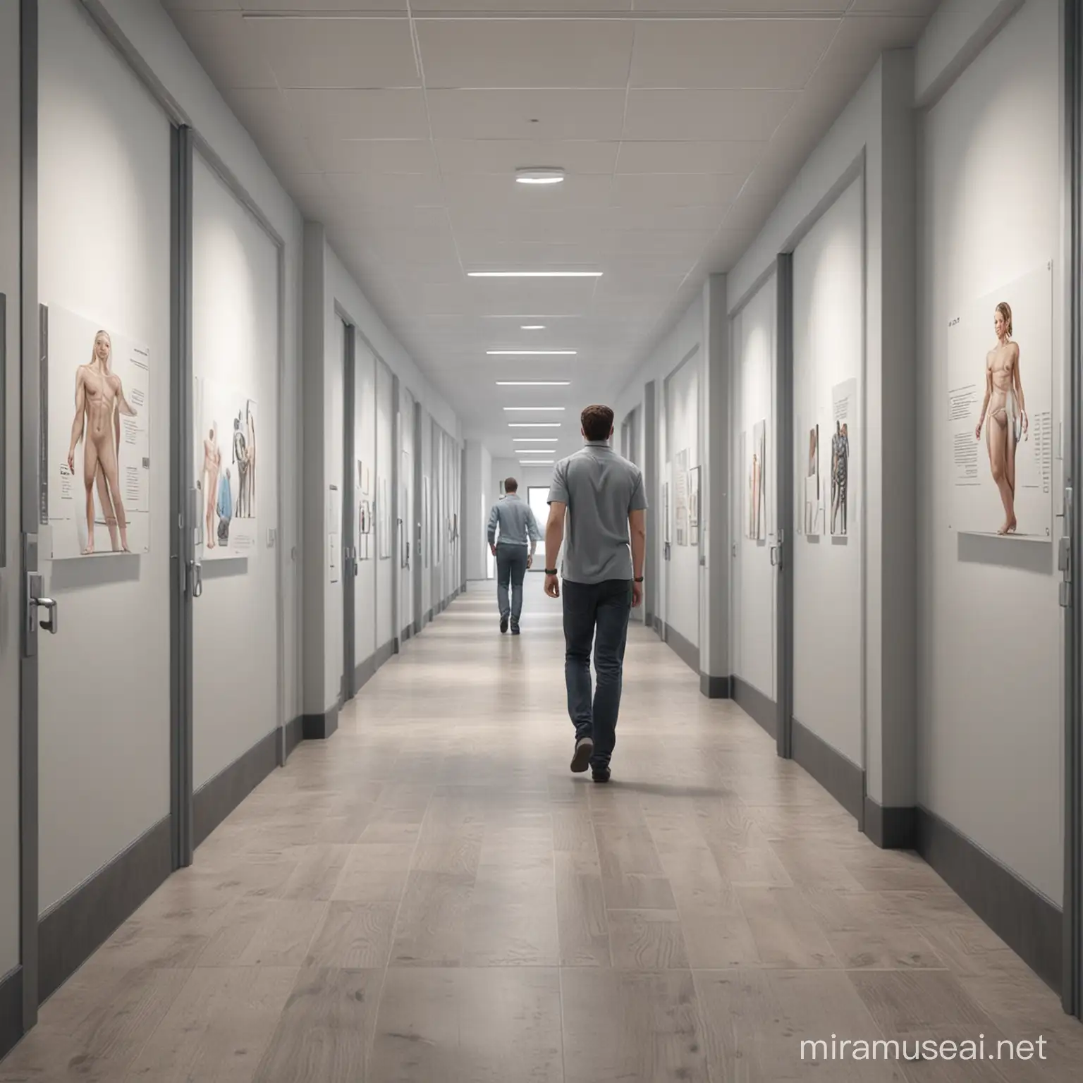 Physical walk-through of a collegue, hyper Realistic image
