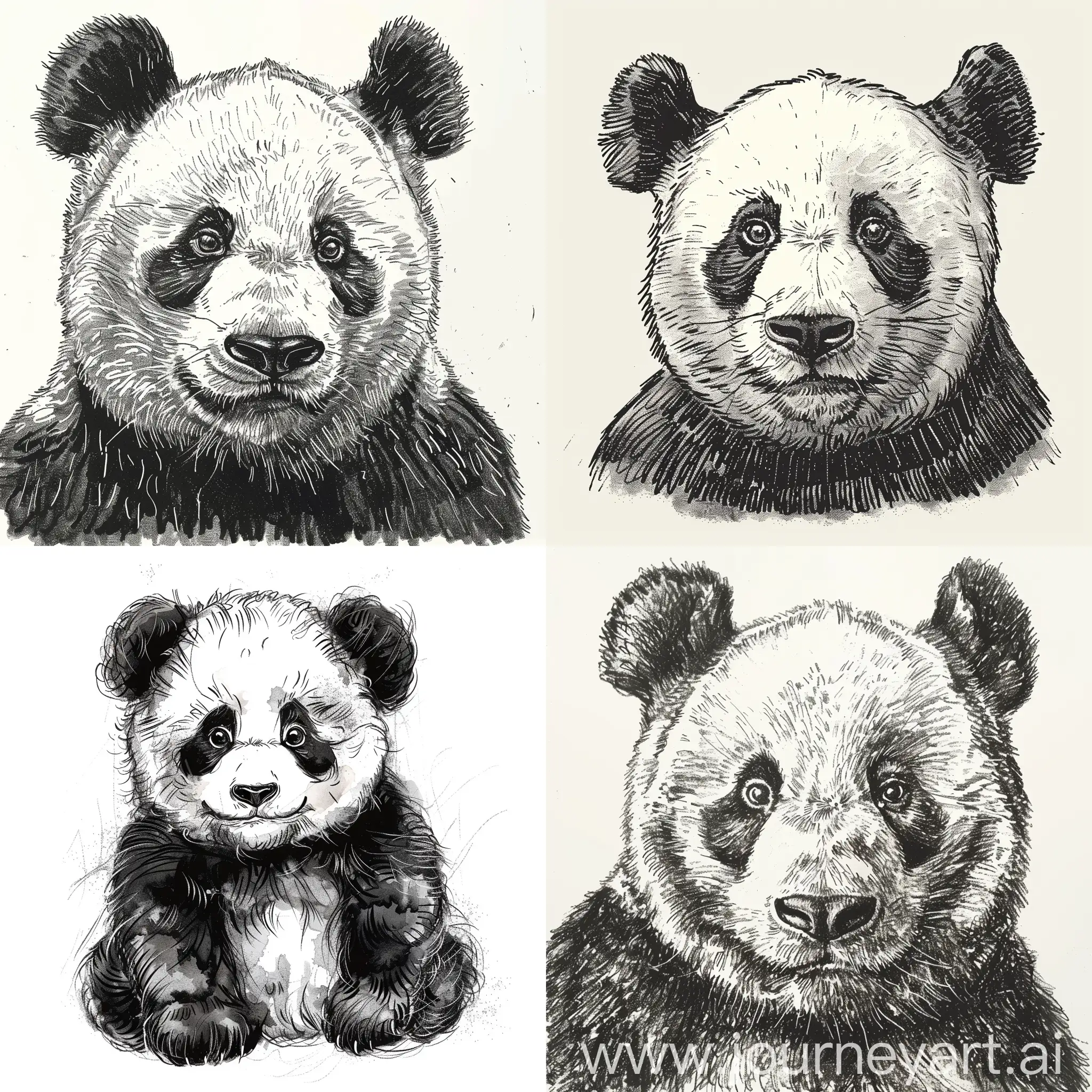 一只熊猫 手绘