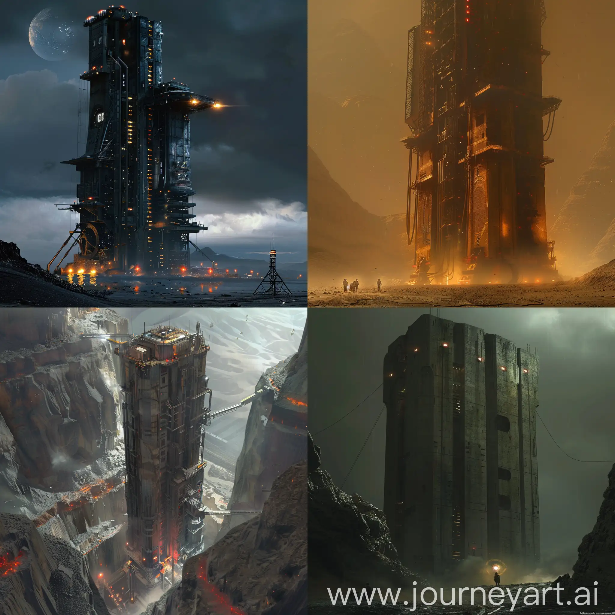 SciFi-Mining-Tower-on-a-Distant-Planet
