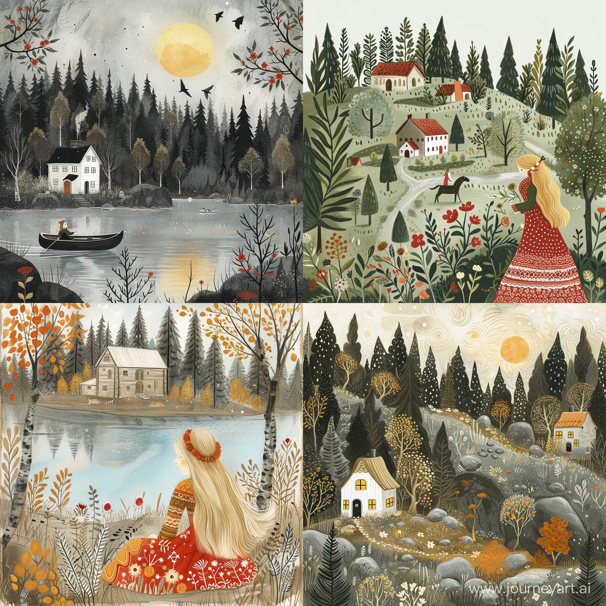 Ein von Sanna Annukka erlesen illustriertes Buch entführt in die nordische Märchenwelt. Sanna Annukka ist Tochter einer Finnin und eines Briten, aber ihre spirituelle Heimat ist der Norden von Finnland, wo sie als Kind die Sommer im Heimatdorf
