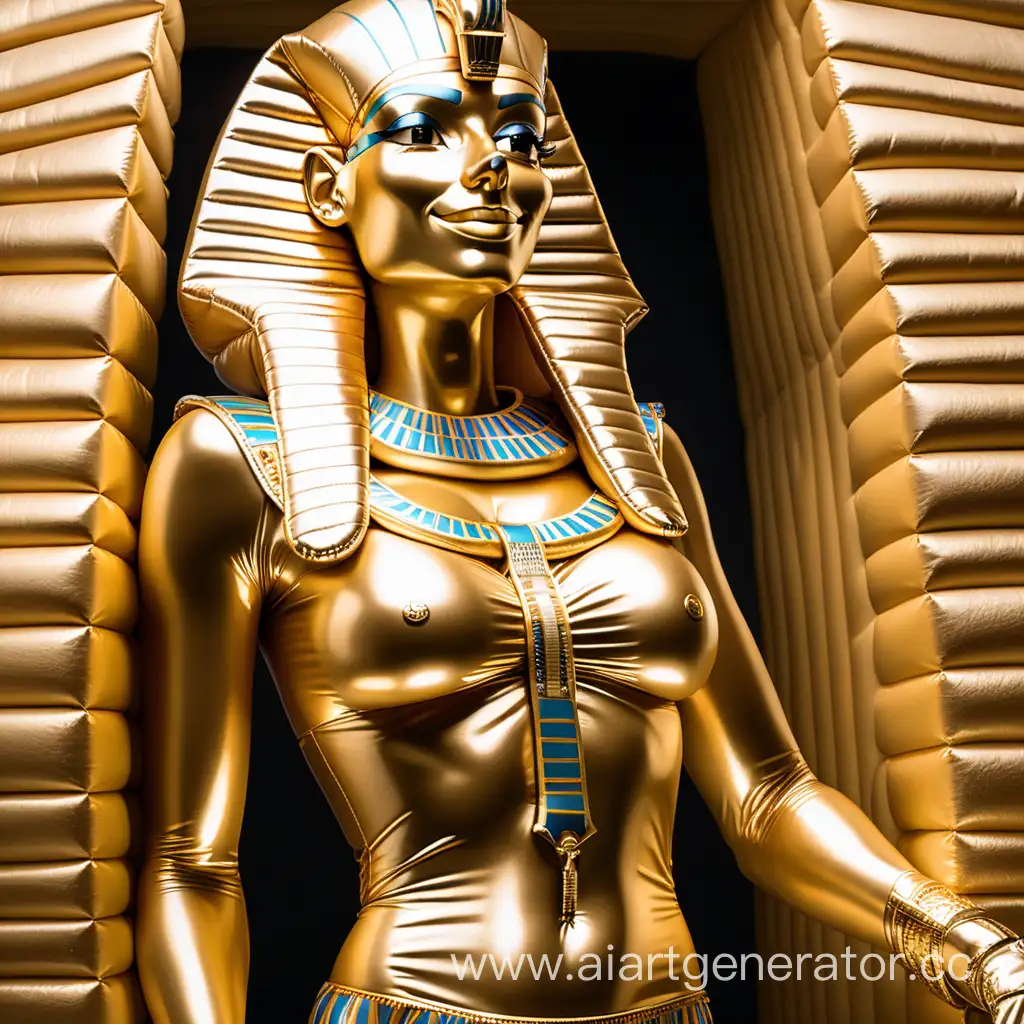 Golden-Latex-Pharaoh-Inflatable-Girl-Smiling