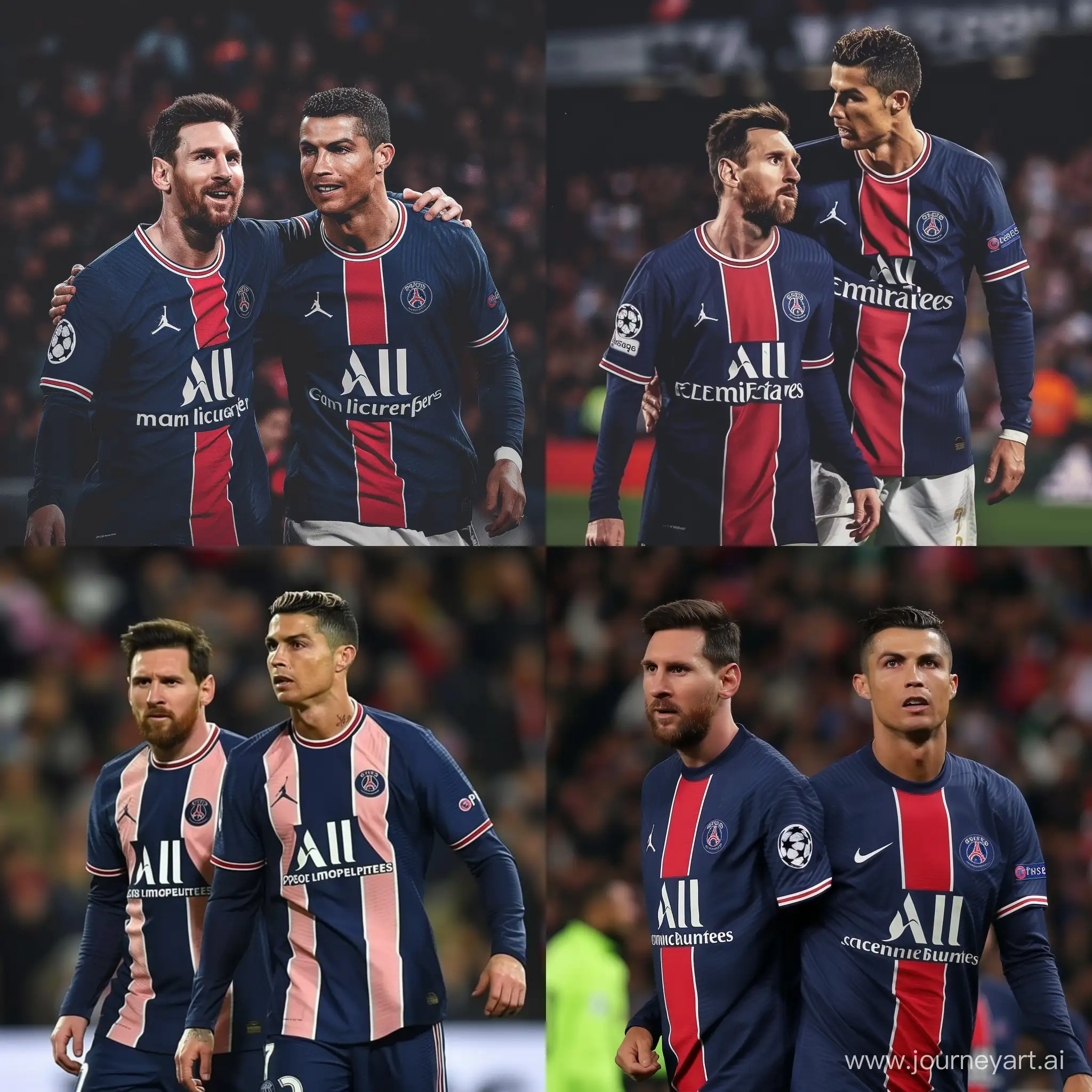 messi and ronaldo in psg jersey
