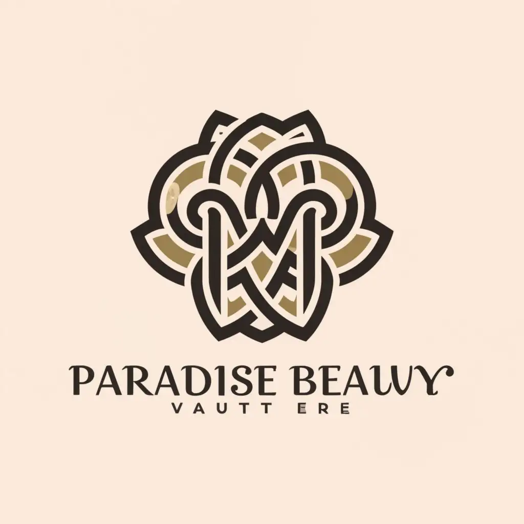 LOGO-Design-For-Paradise-Beauty-Vault-Luxurious-Text-with-Elegant-Symbol-for-Beauty-Spa-Industry