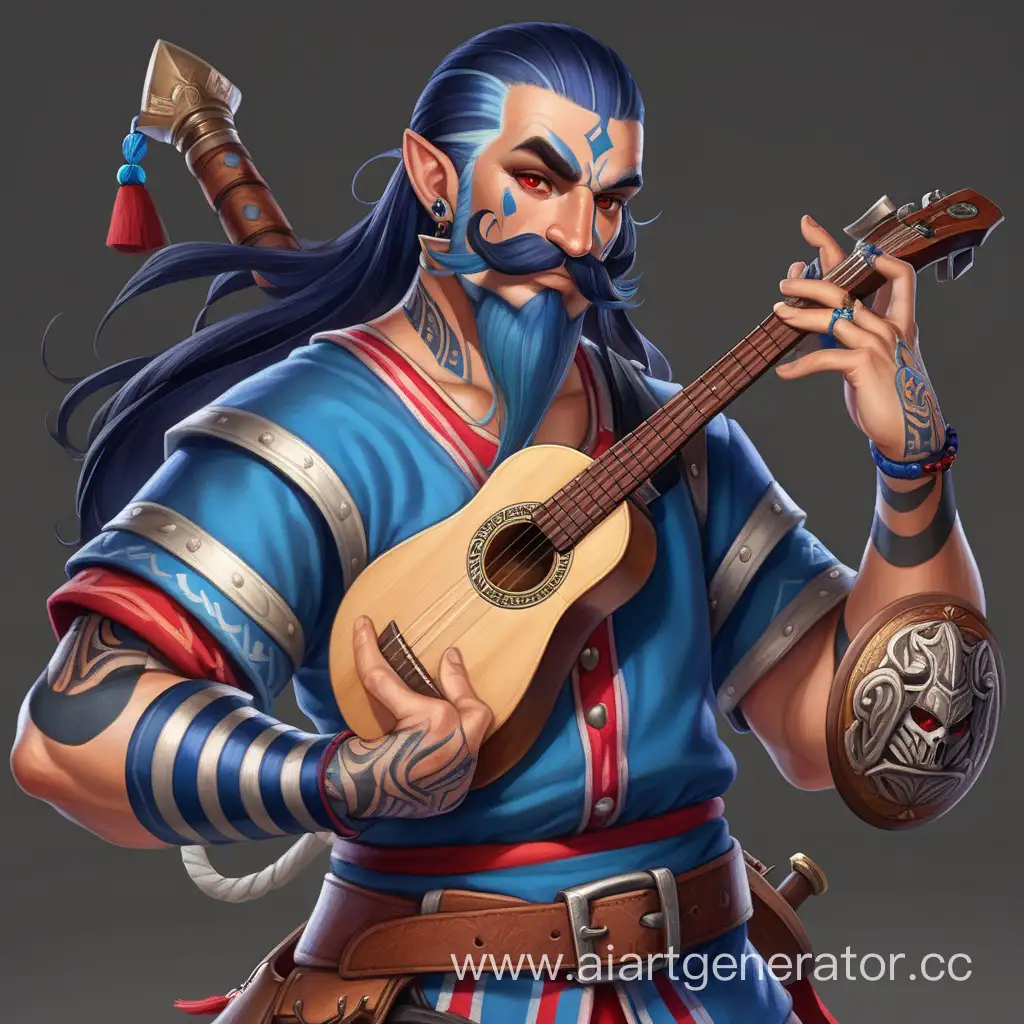 Colorful-Bard-Warrior-with-Whip-and-Shield