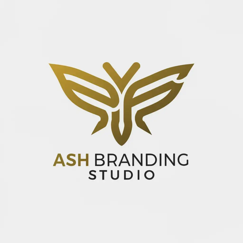 a logo design,with the text "Ash Branding Studio", main symbol:Butterfly digital,Minimalistic,be used in Technology industry,clear background