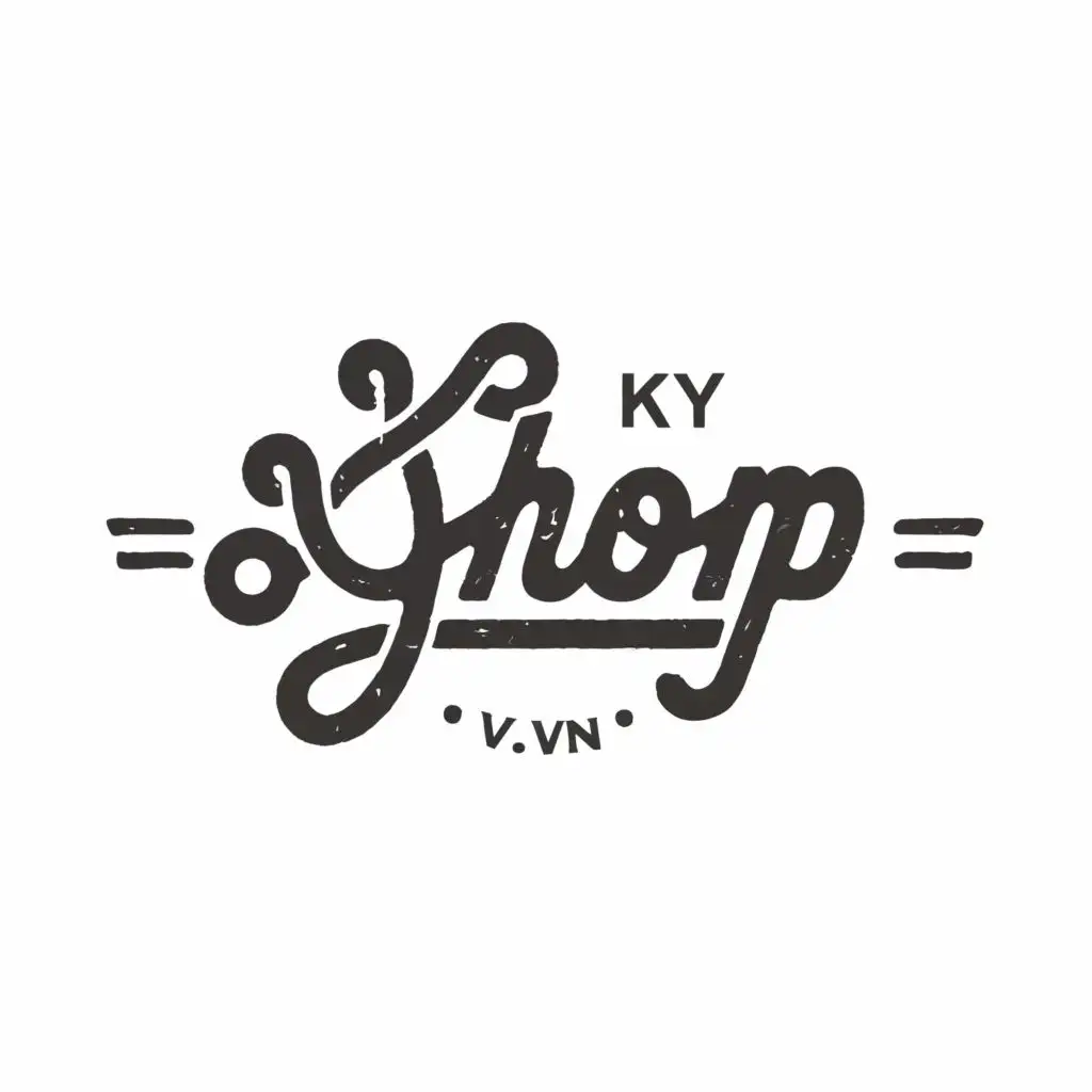 logo, VN, with the text "KY SHOP", typography