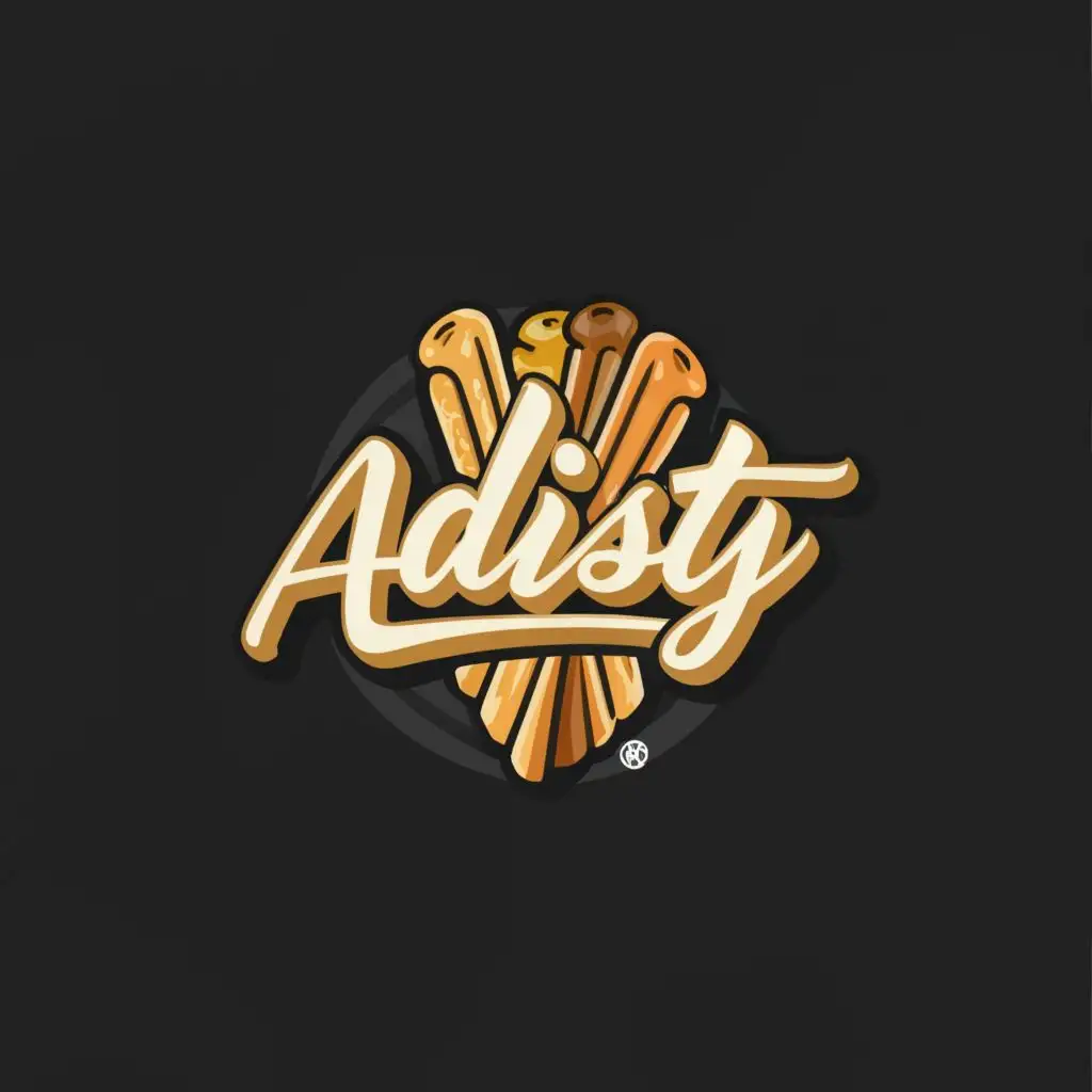 a logo design,with the text "ADISTY", main symbol:snack,Moderate,be used in Entertainment industry,clear background
