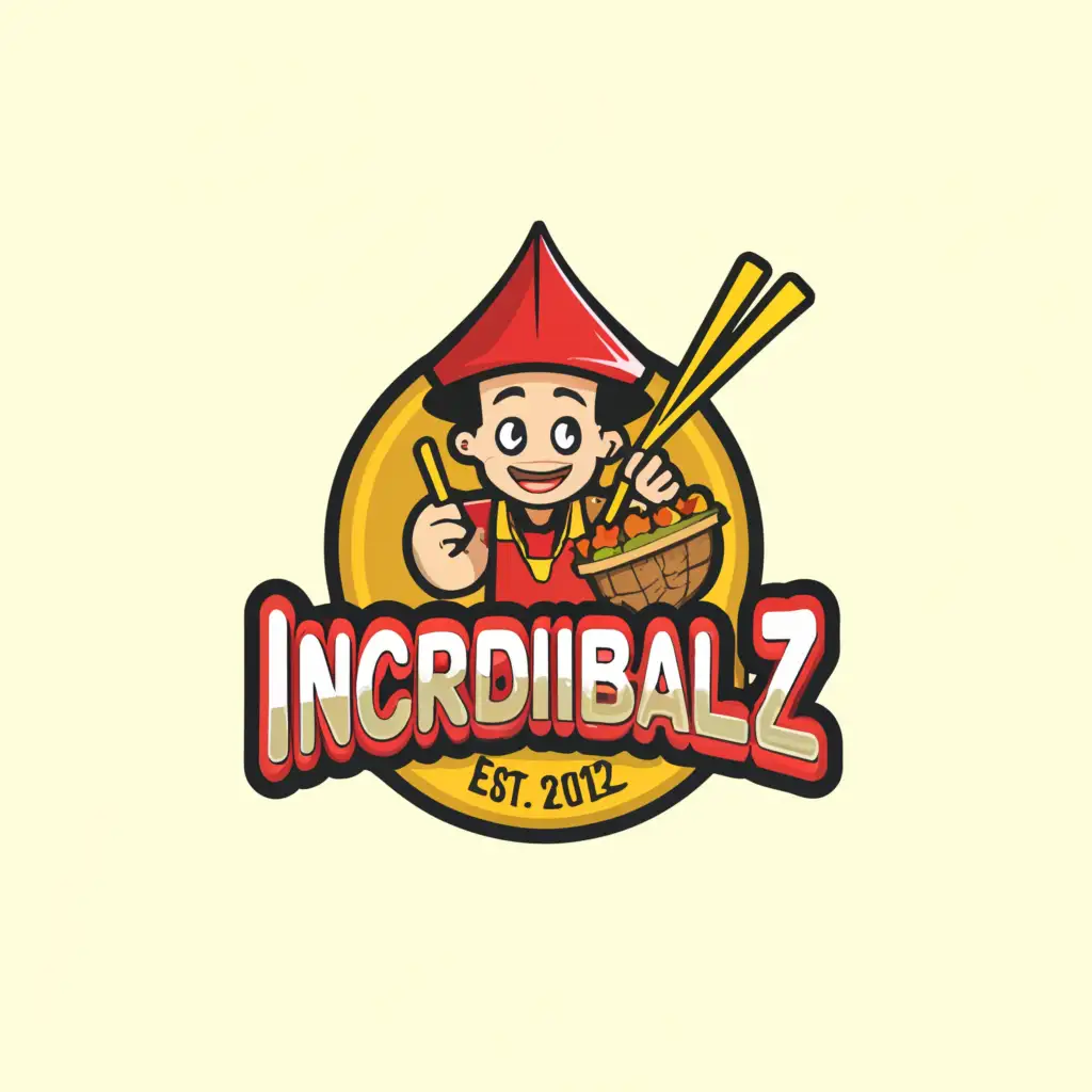 a logo design,with the text "incrediballz", main symbol:street food,Moderate,be used in Restaurant industry,clear background