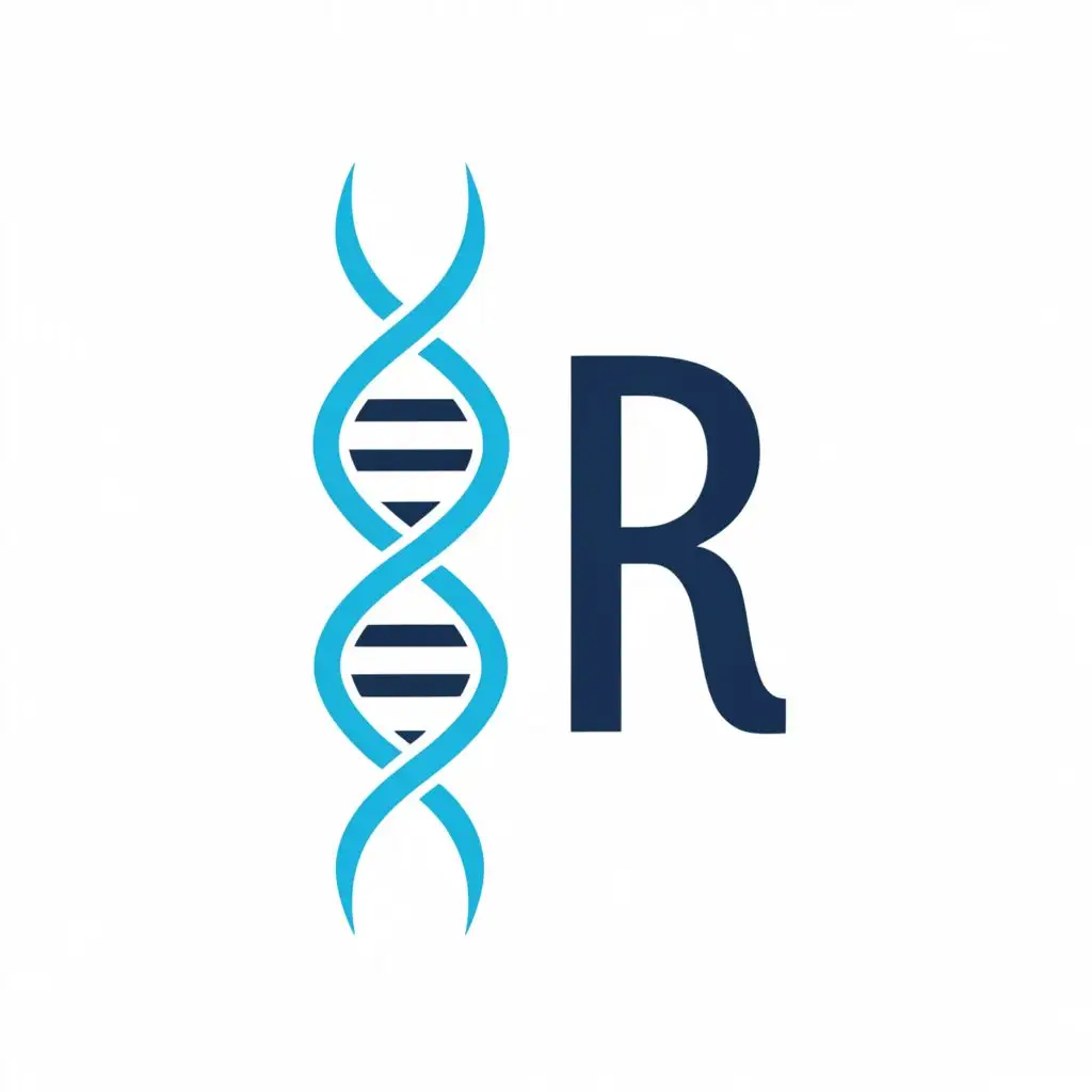 a logo design,with the text "R", main symbol:DNA,Minimalistic,be used in Medical Dental industry,clear background