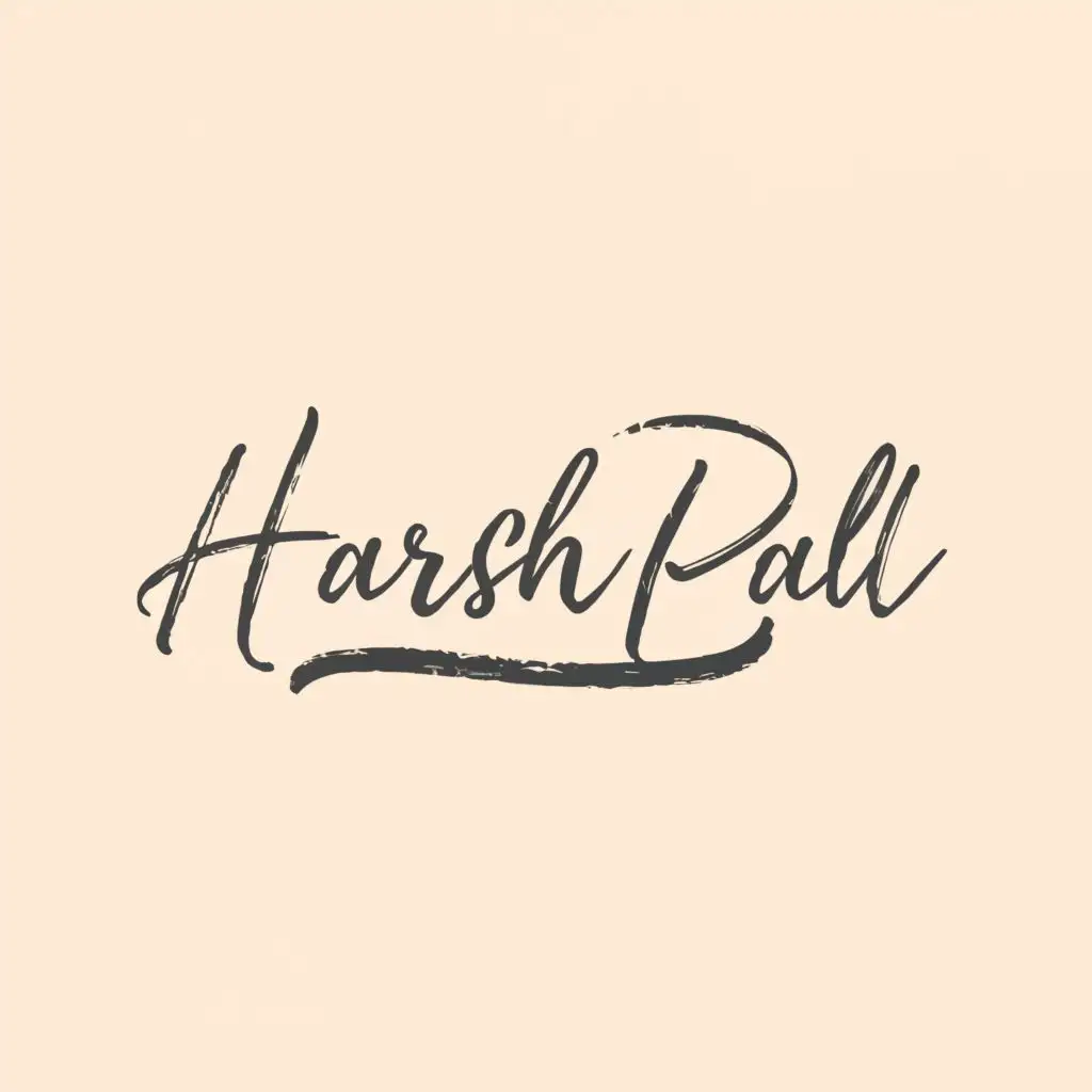 a logo design,with the text 'Harsh Pal', main symbol:Handwritten,Minimalistic,clear background