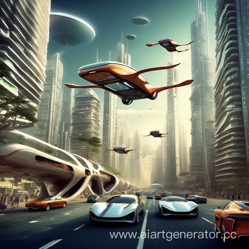 Город будущего, где летают машины. Да