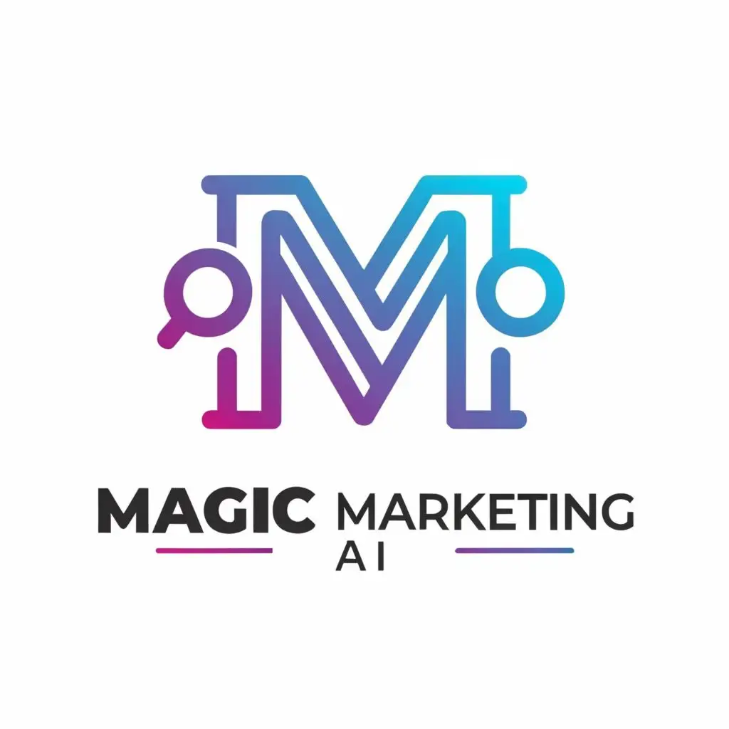 logo, M, with the text "Magic Marketing AI", typography, be used in Internet industry