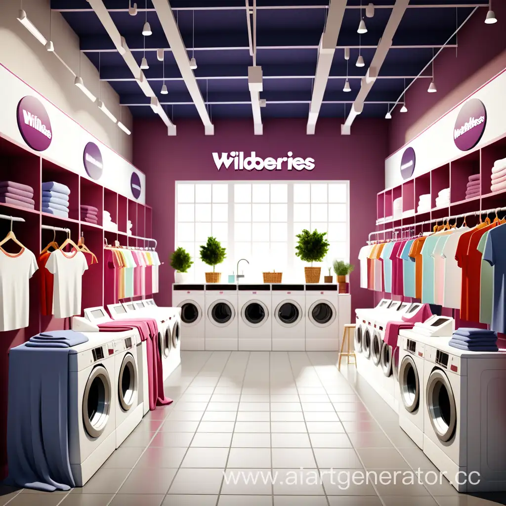 Stylish image of the wildberries marketplace for services to sellers for washing their clothes for sale