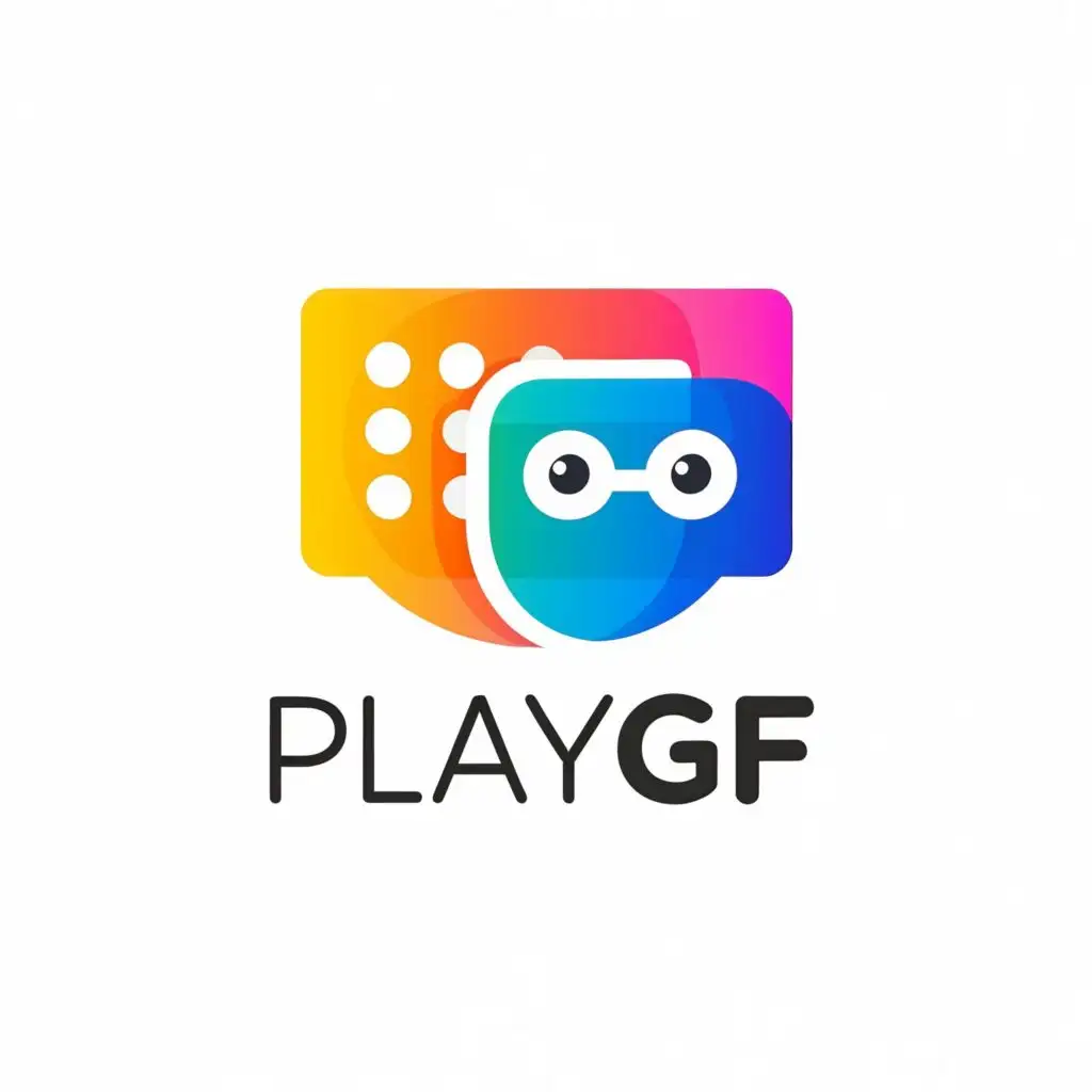 a logo design,with the text "PLAYGF", main symbol:chatroom,complex,be used in Retail industry,clear background