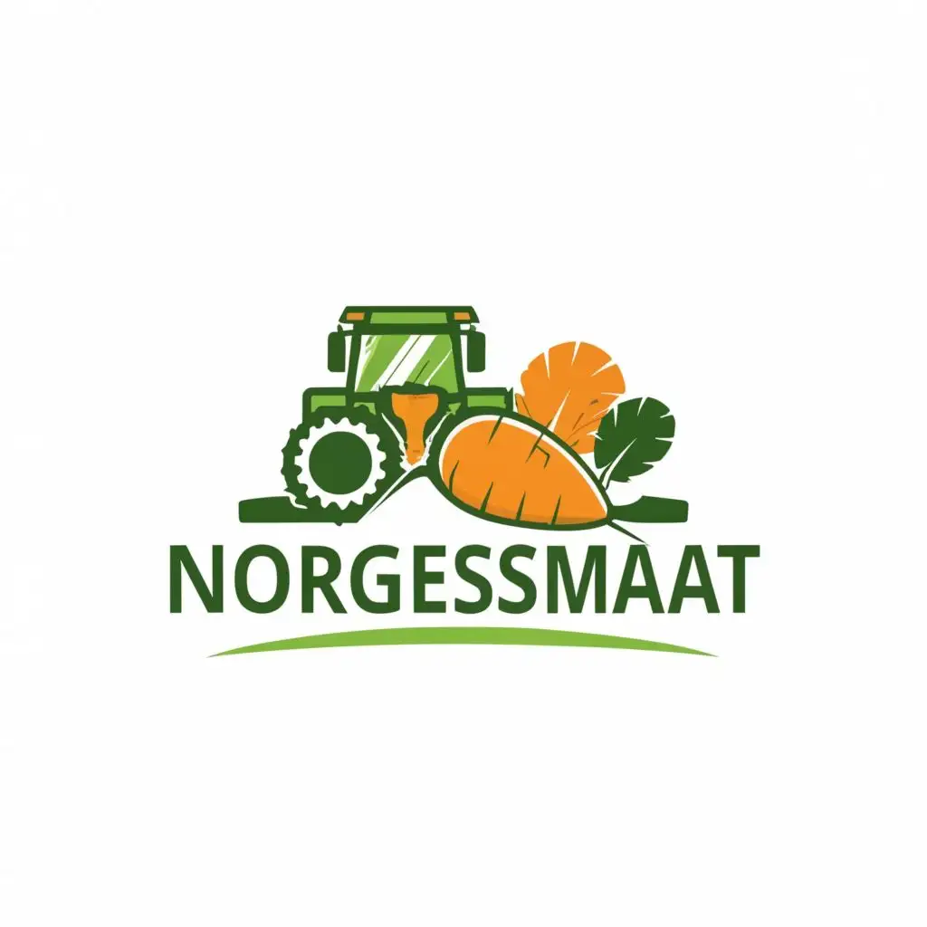 logo, Carrot, farming, leafs, sustaniability, tractor, , with the text "NorgesMat", typography, be used in Retail industry