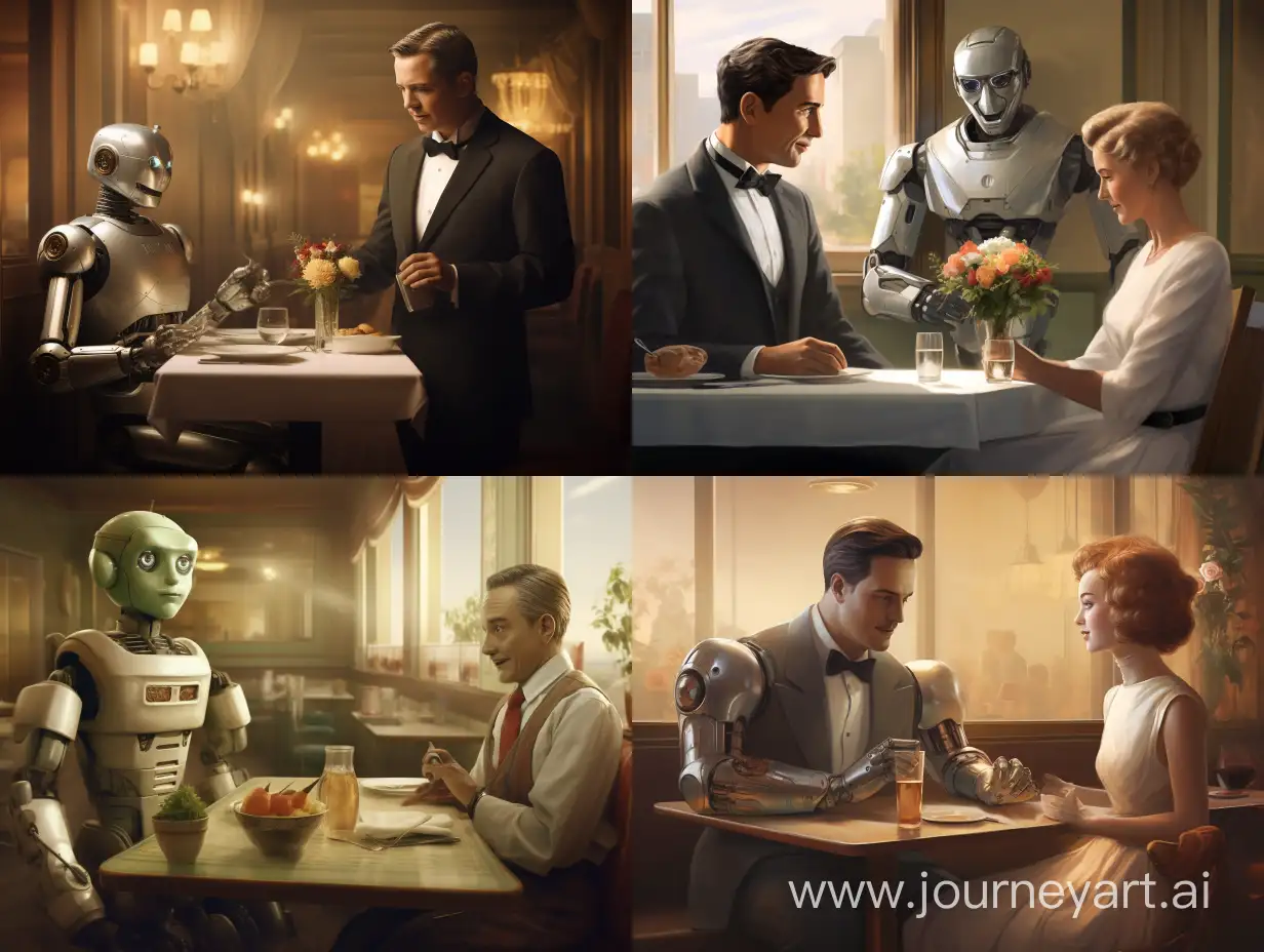 Futuristic-Dining-Experience-with-Robot-Waiter-Serving-Guests