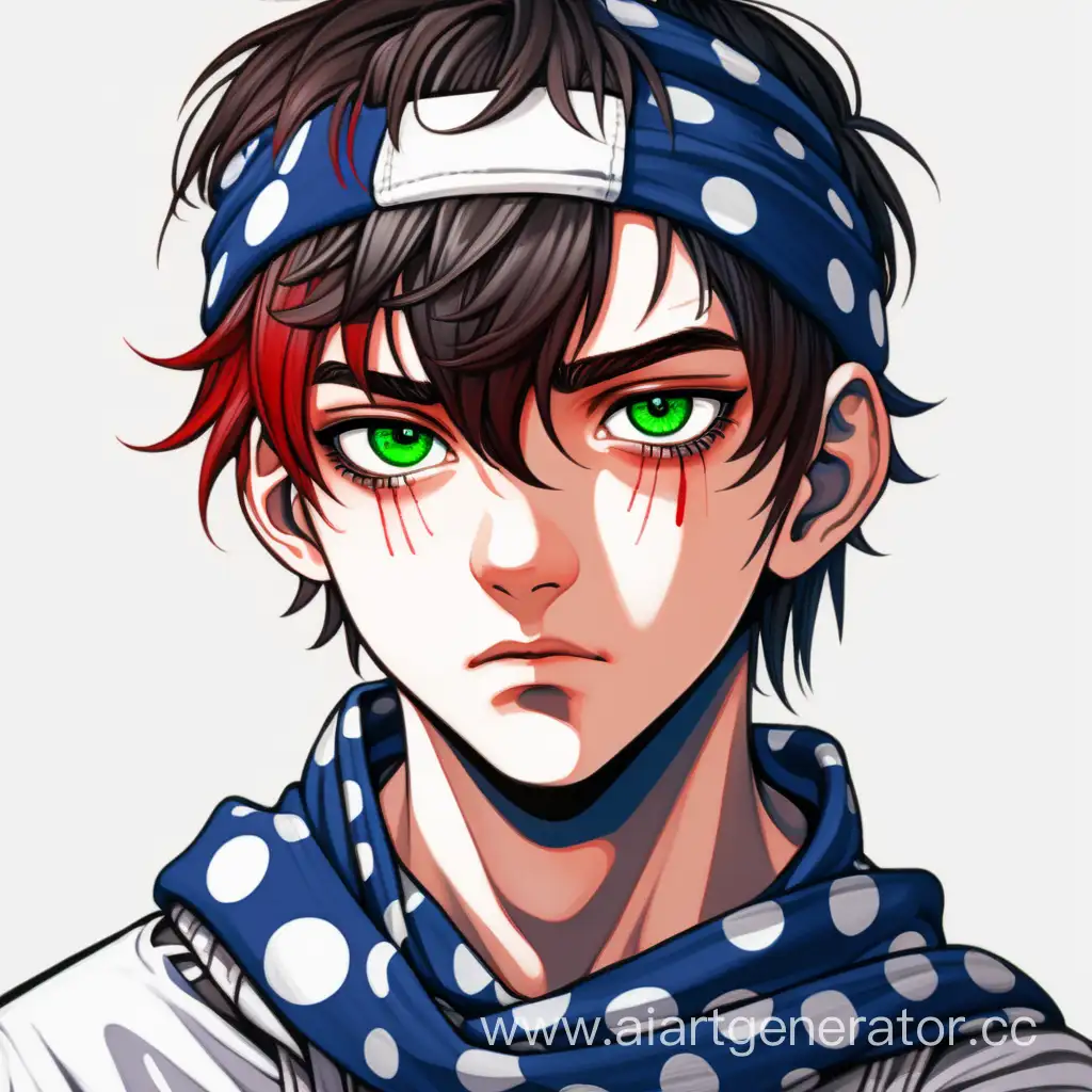 Teenage-Portrait-Green-and-Red-Pupils-with-Dark-Blue-Bandana