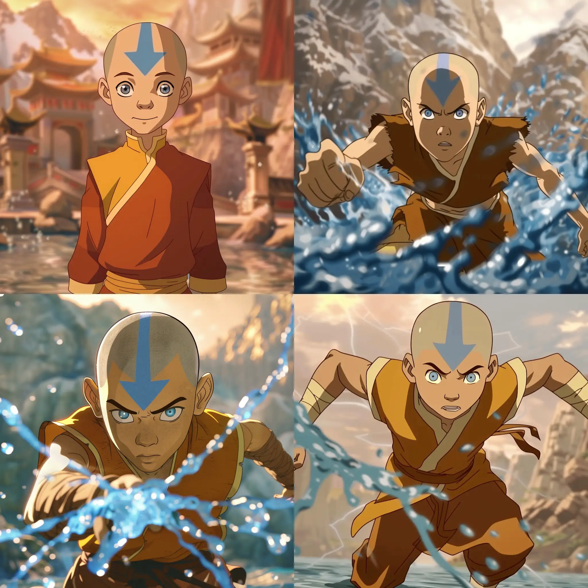 avatar animation style, young waterbender