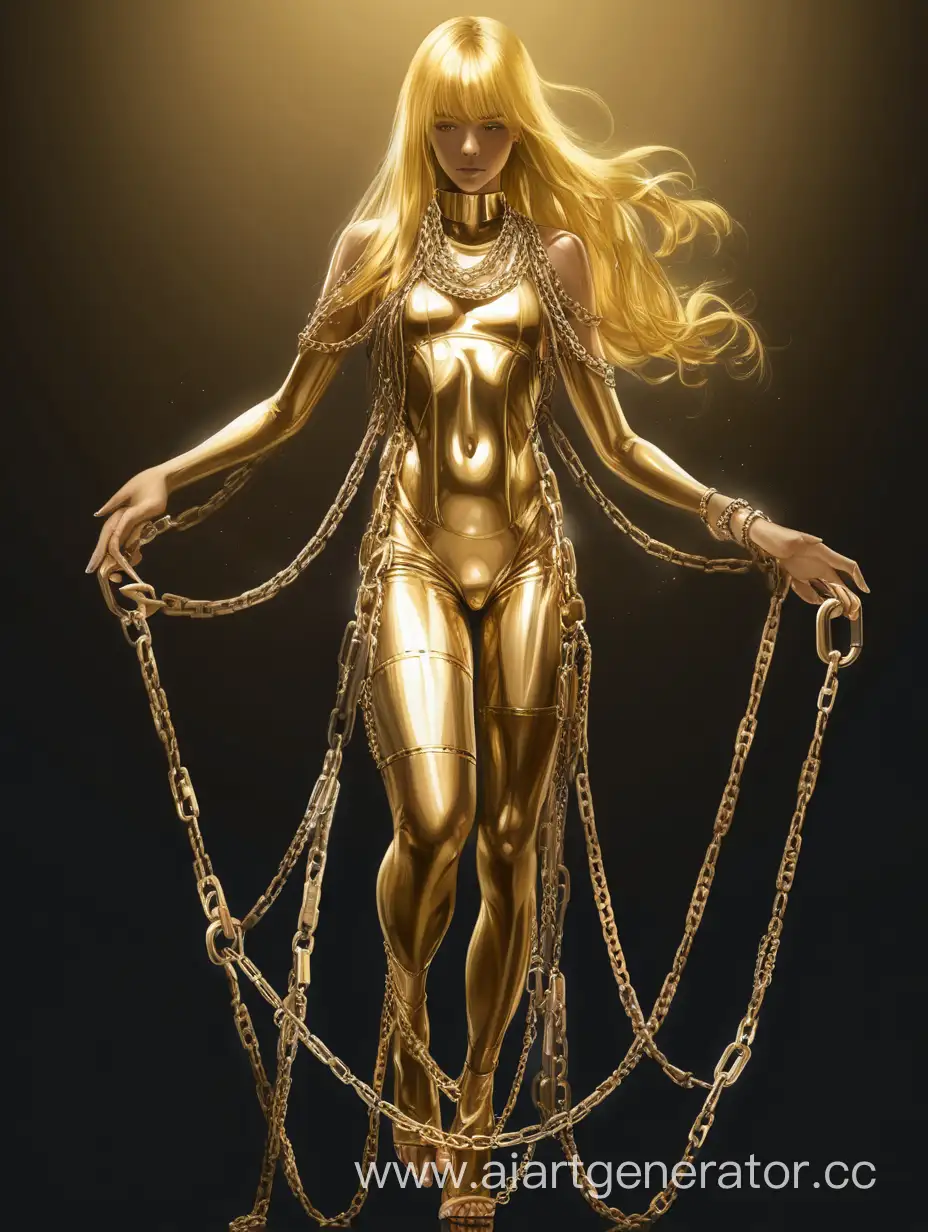 GoldenHaired-Woman-Standing-Tall-with-Elegant-Golden-Chains