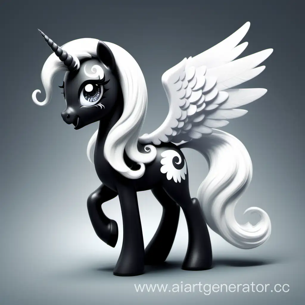 Black-and-White-Alicorn-with-Yin-Yang-Mark-My-Little-Pony-Inspired-Art