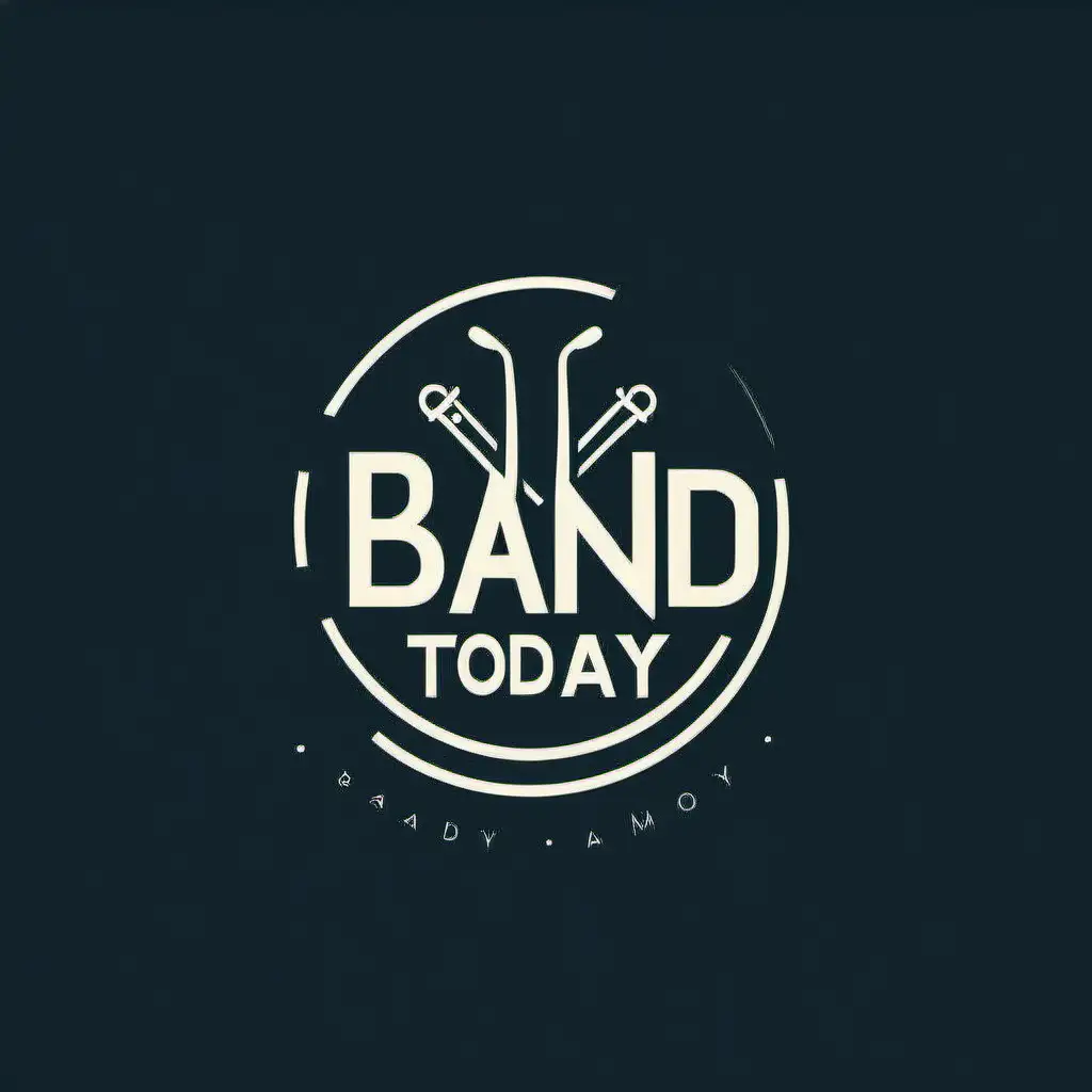 Make an attractive conceptual logo for a band named TODAY. Use up to two colors and make it easy to print, so simple lines. 