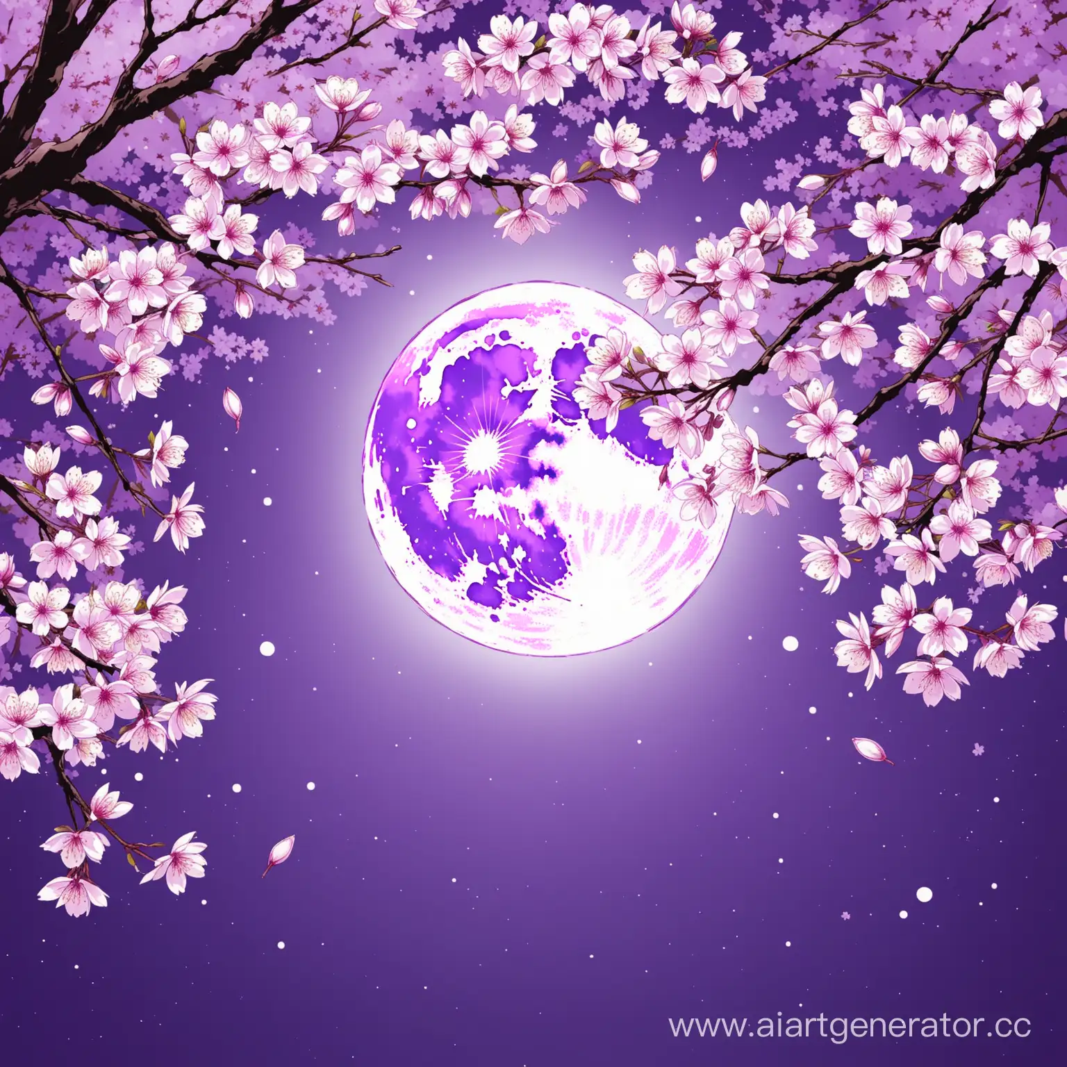 Moon sakura белый фиолетовый

