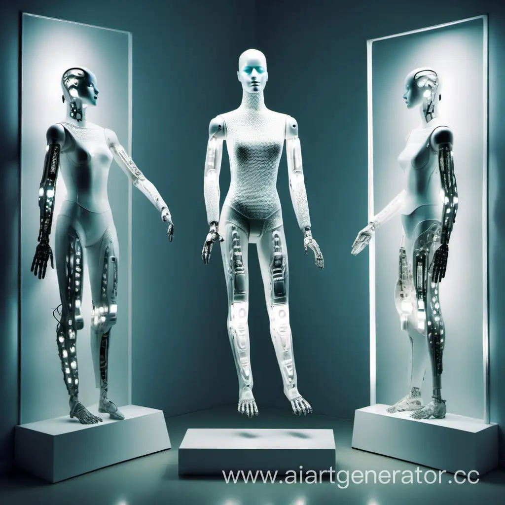 LED-Mannequin-Posing-with-Futuristic-Prosthetics