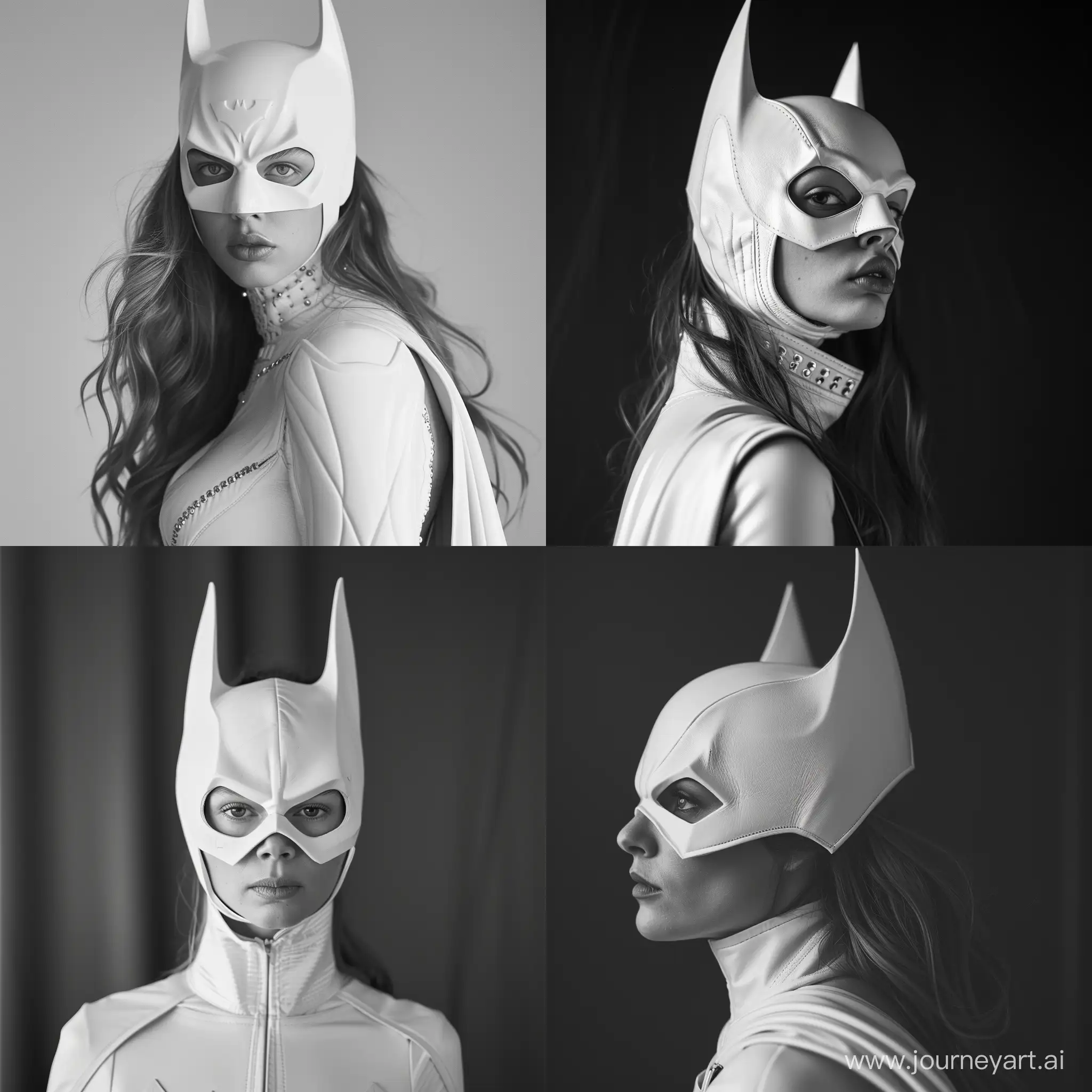 Batgirl in white Sony α7 III camera, equipped with an 85mm lens at F 1.2 aperture