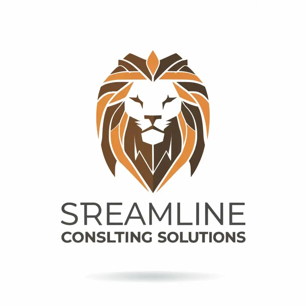 LOGO-Design-for-Streamline-Consulting-Solutions-Regal-Lion-Emblem-with-Financial-Precision-on-a-Clear-Background