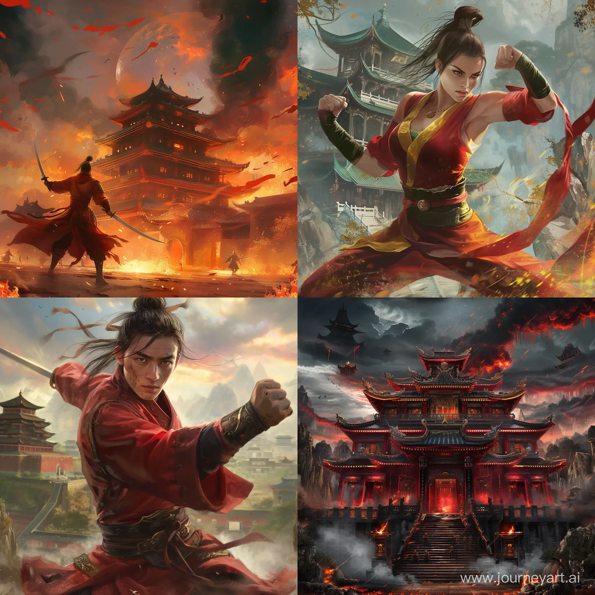 Masters-Training-Martial-Arts-in-Temple