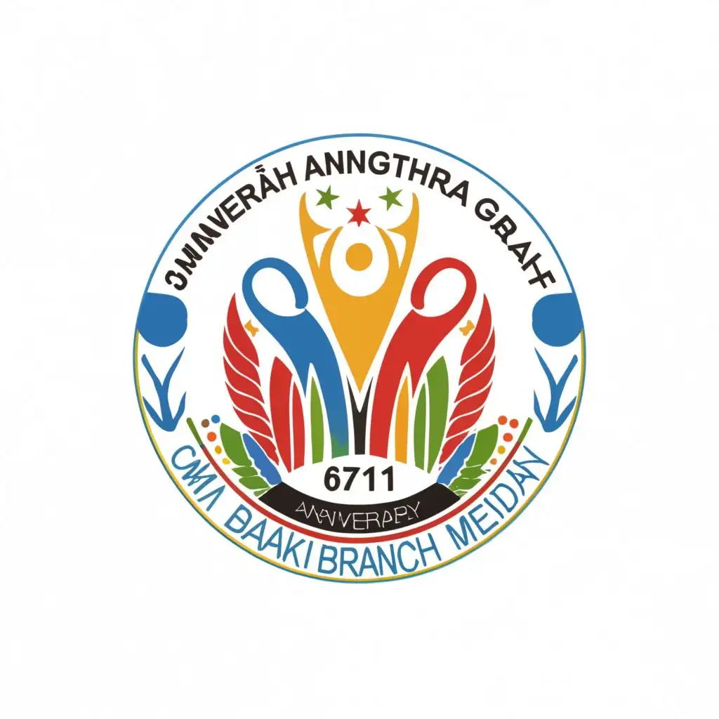 logo, people rise together, with the text "71th Anniversary of GMKI Branch Medan", typography