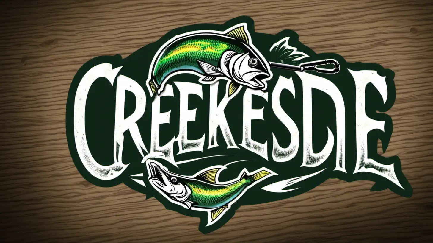 Tackle and Bait Logo called "Creekside" With the C as a Fishing Hook
