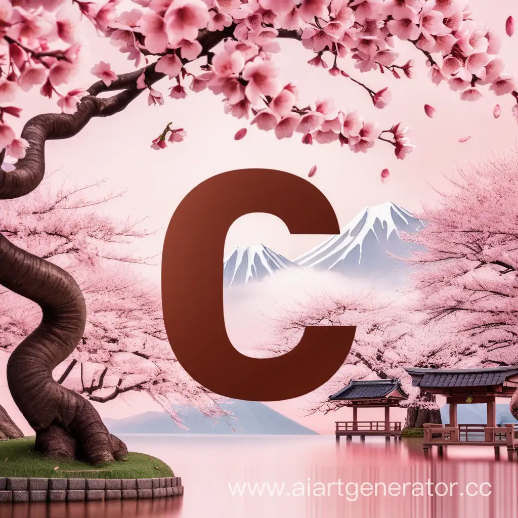 Sakura-Tree-with-Letter-C-Tranquil-Symbolism-of-Nature-and-Communication