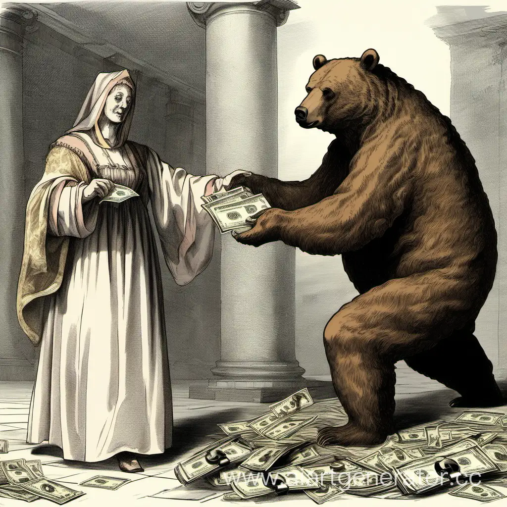 corrupt bear gives money for Sibyl